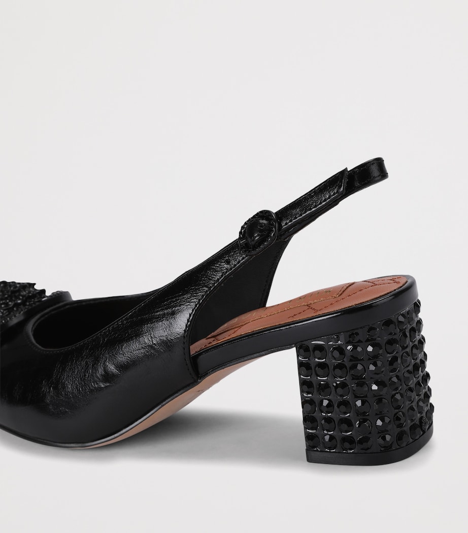 Kurt Geiger London Leather Chelsea Slingback Block Heels Black Image 3