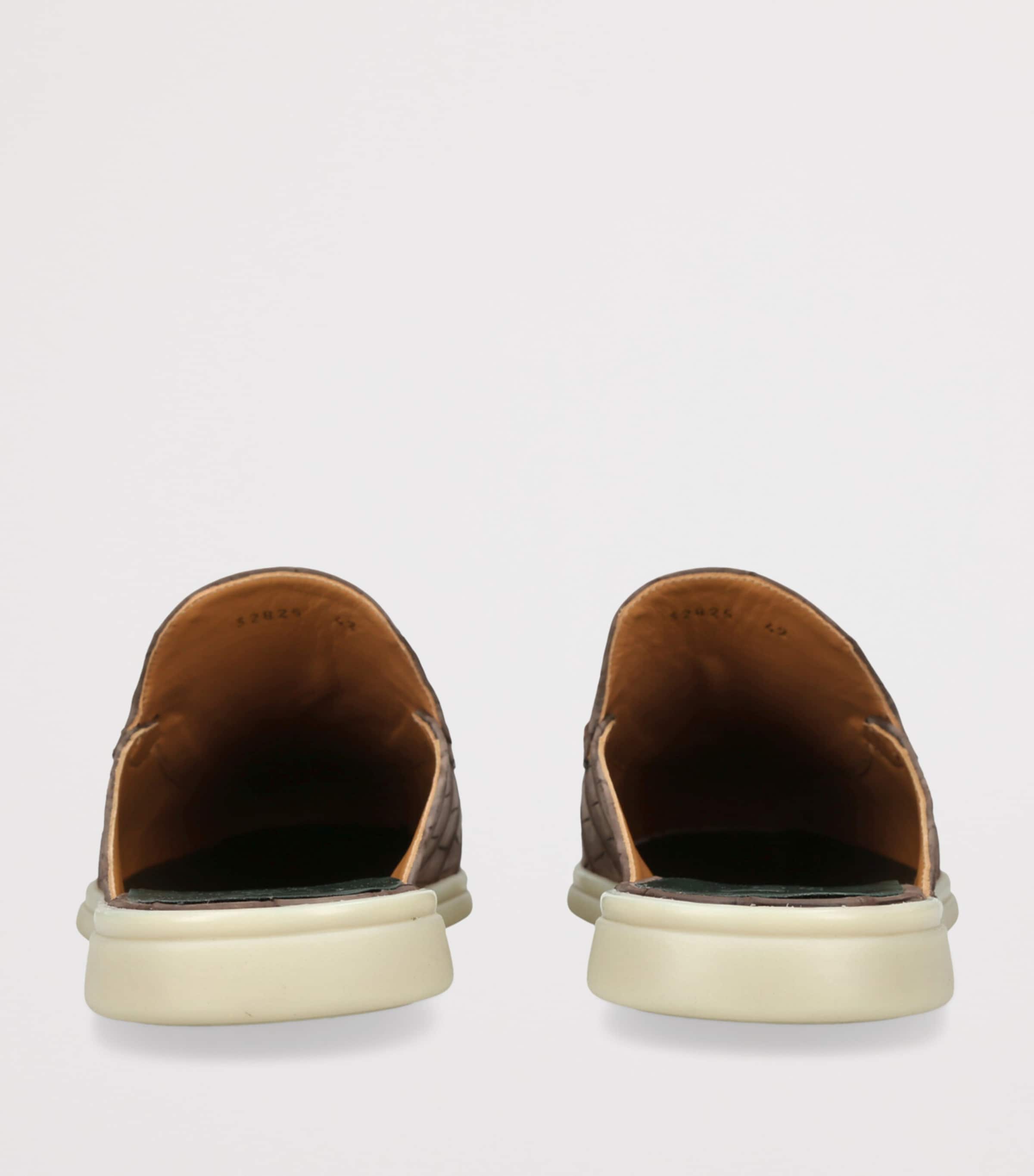 Alligator Leather Mules KHAKI Image 2