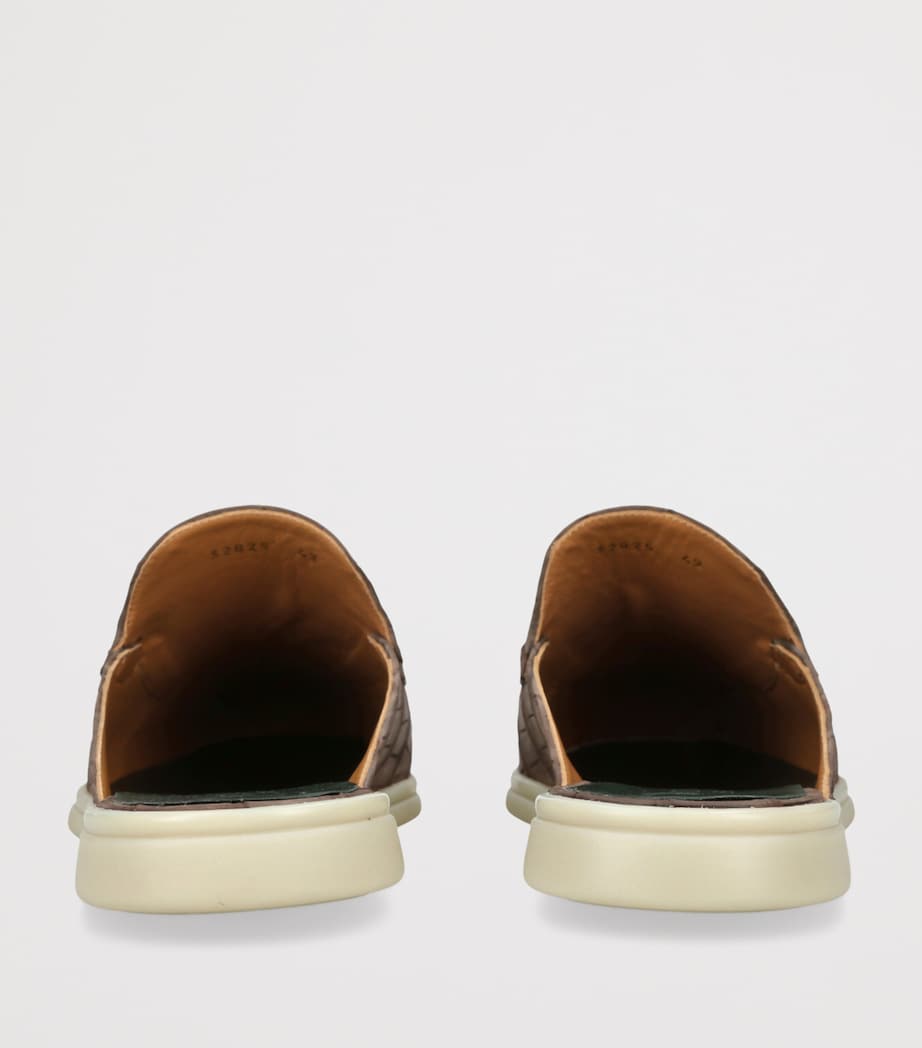 Alligator Leather Mules KHAKI Image 2