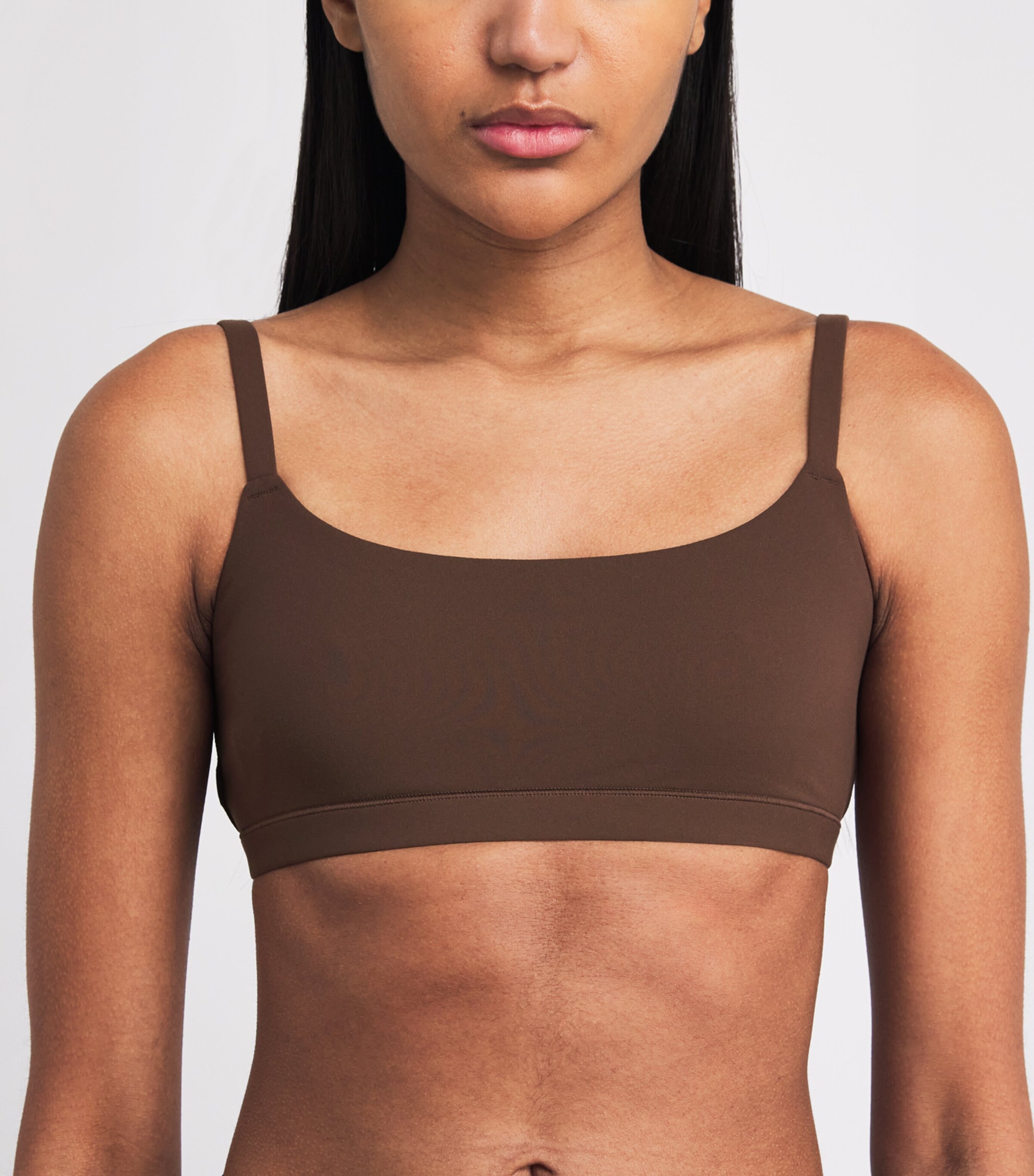 Skims Womens Fits Everybody Scoop-Neck Bralette Cocoa Image 2