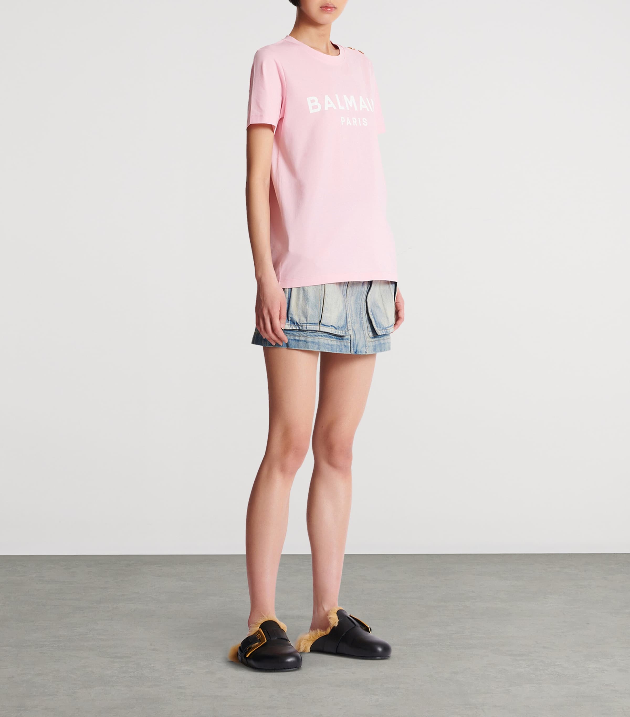 Cotton Logo T-Shirt OHV ROSE/BLANC Image 4