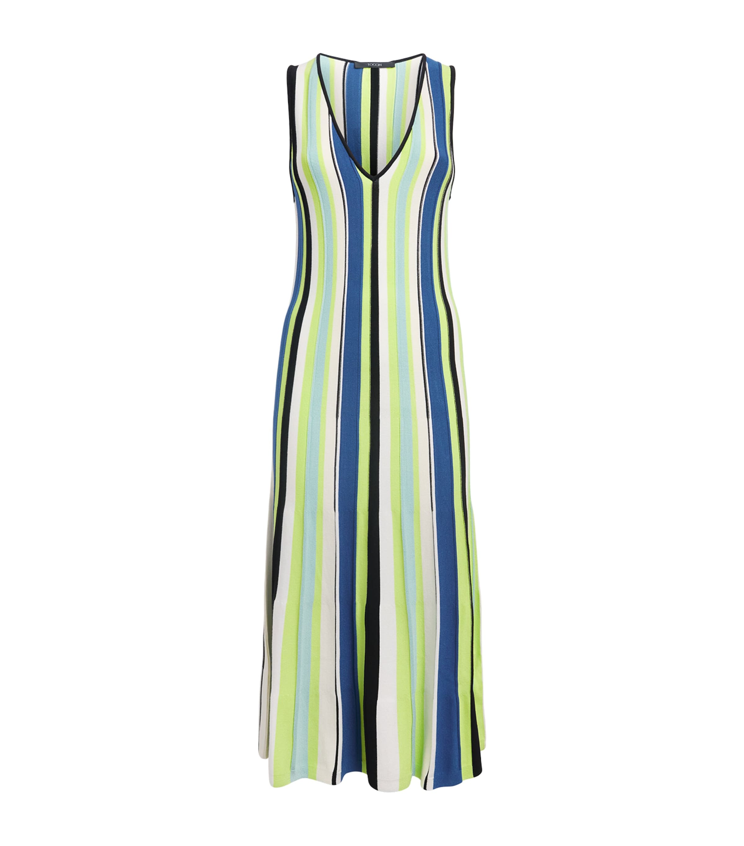 Toccin Womens Knitted Fifi Midi Dress Ocean/keylime Multi Image 1