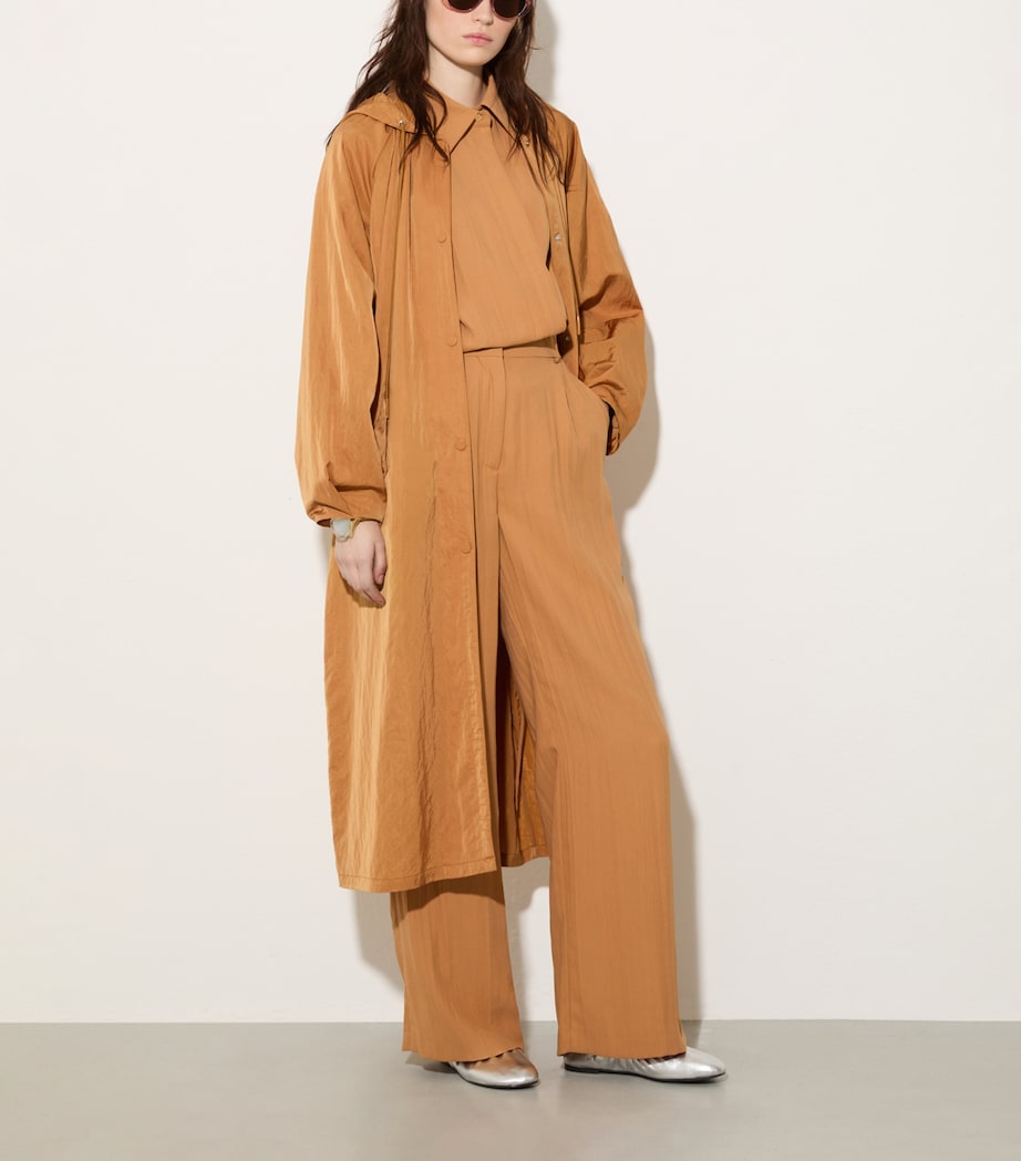 Hooded Longline Raincoat TERRA COTTA Image 5