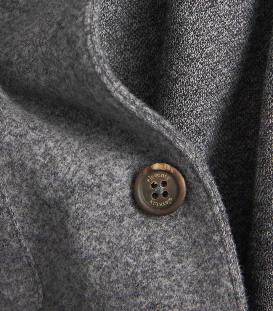 Eleventy Mens Cotton-Wool Overshirt Grigio Fumo Melange Image 6