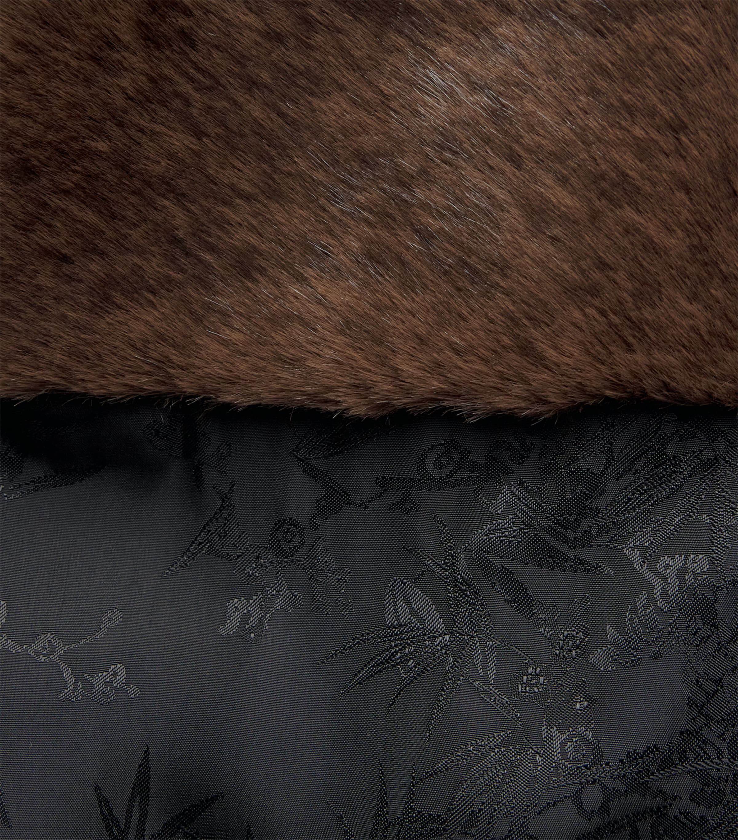 Rixo Womens Faux Fur-Trimmed Jacquard Luanne Jacket Black Image 6