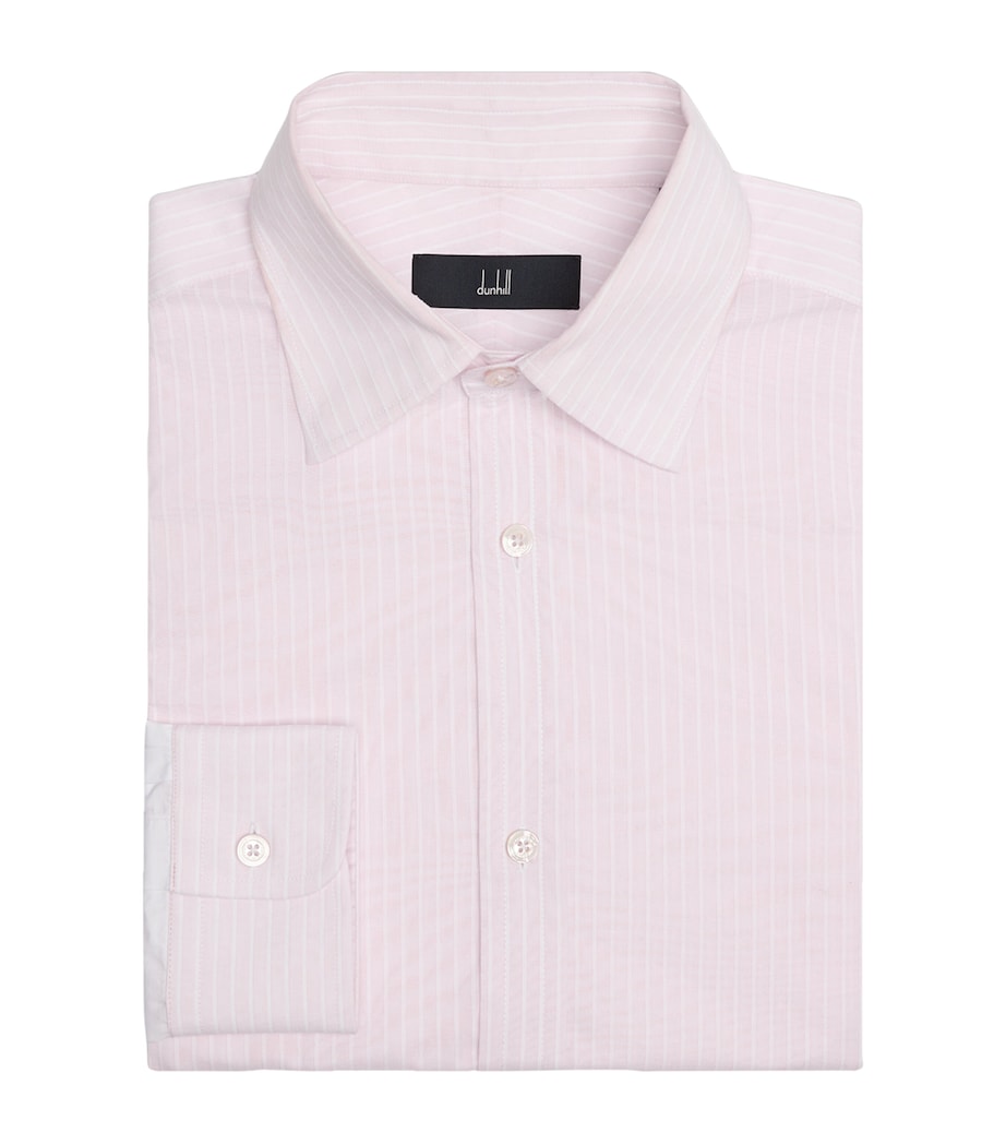 Dunhill Mens Cotton Stripe Shirt Pink Image 1