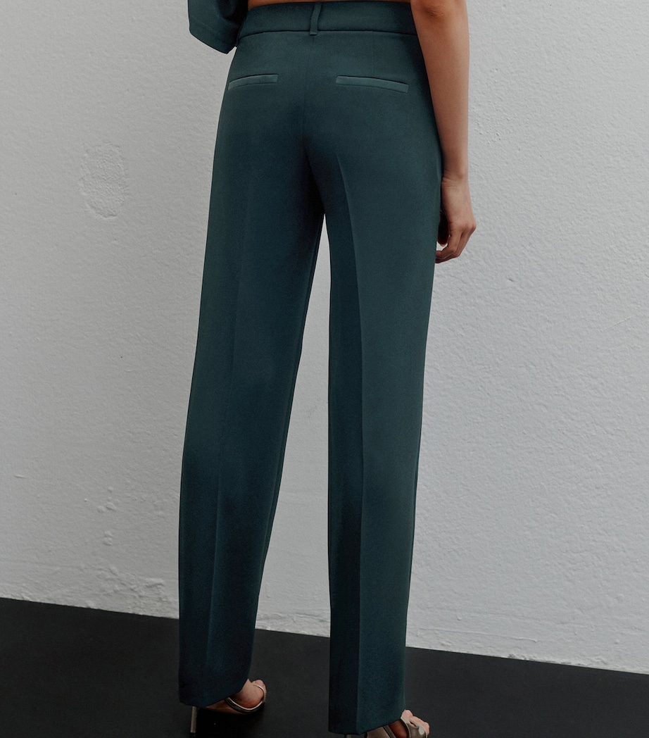 Marella Womens Envers Satin Straight Trousers Peacock Blue Image 3