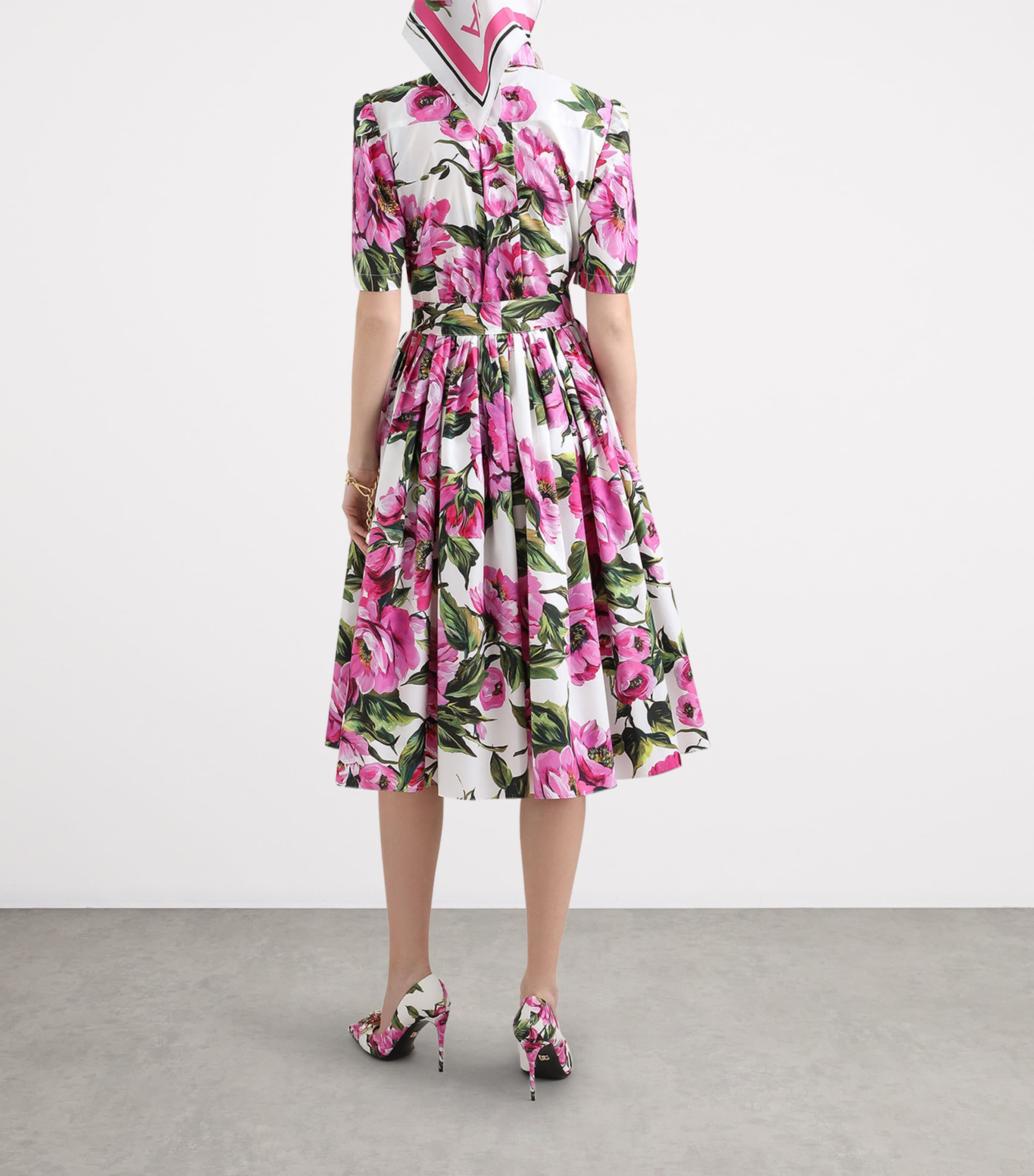 Floral Print Midi Shirt Dress HA5KR-PEONIE Image 2