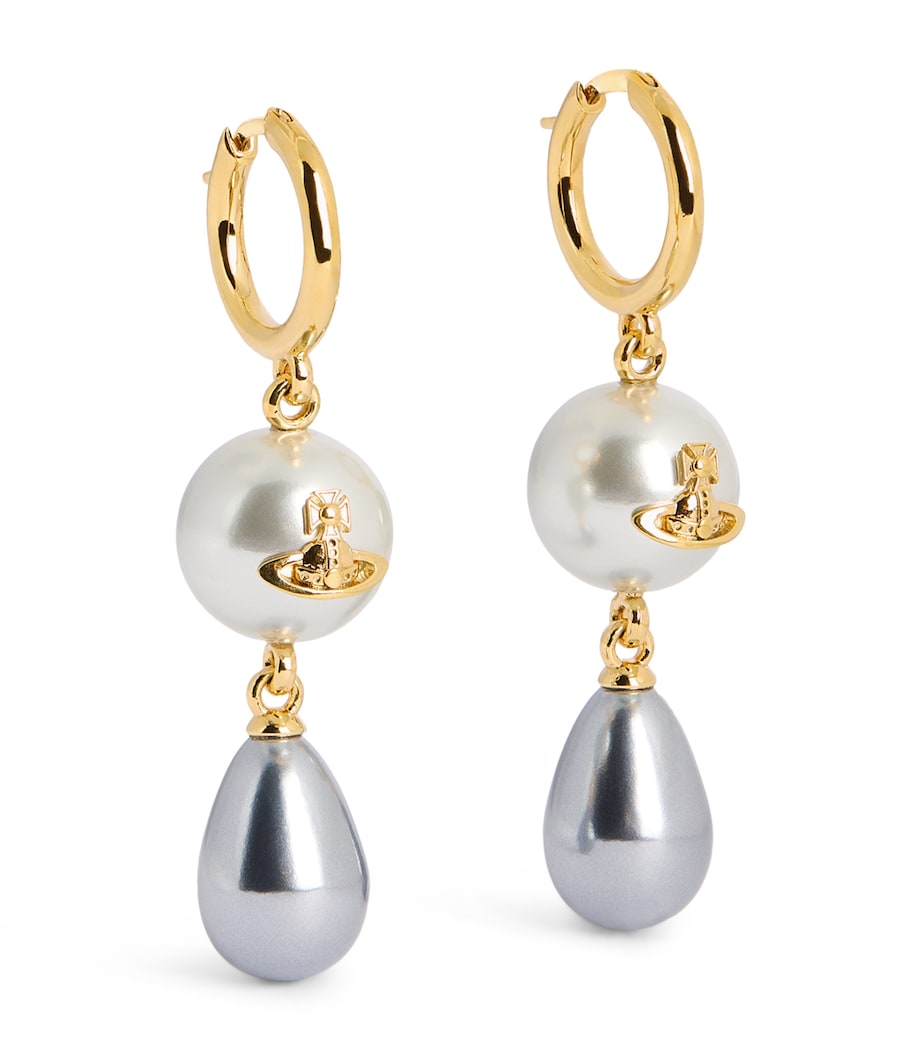 Faux Pearl Martha Drop Earrings R961 GLD/GREY PRL Image 1