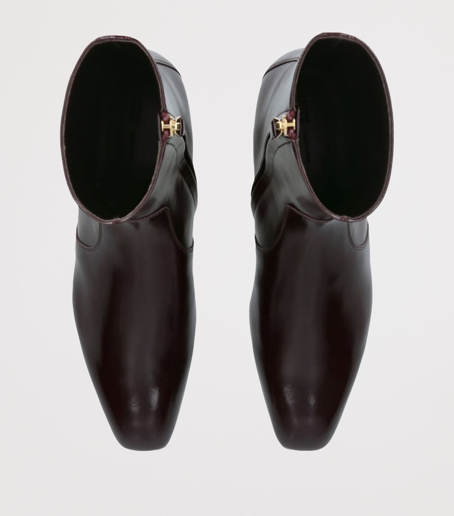 Leather Colt Ankle Boots WINE Image 4