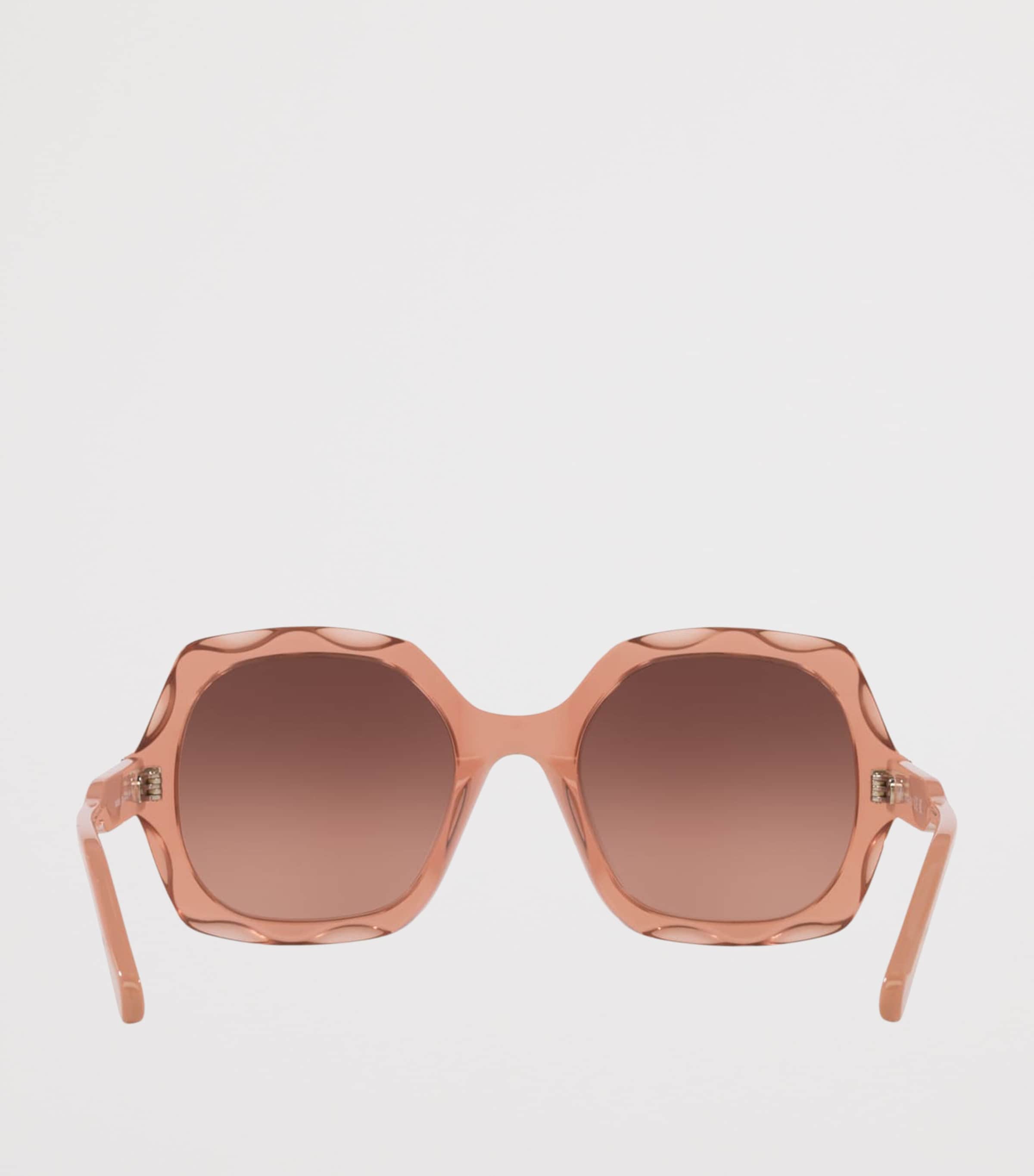 Chloé Acetate Olivia Rectangle Sunglasses Brown Image 4