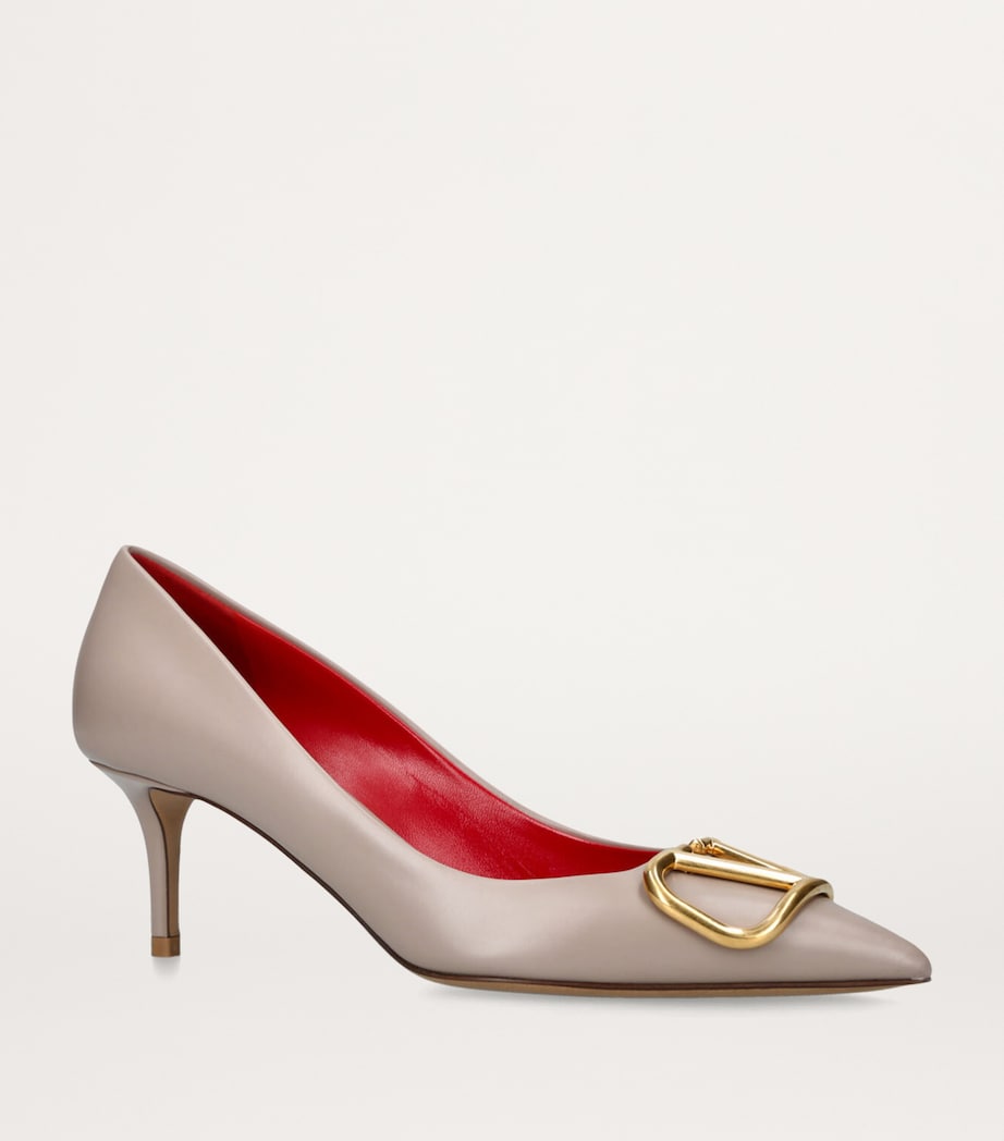 Leather VLogo Pumps 60 PALE PINK Image 3