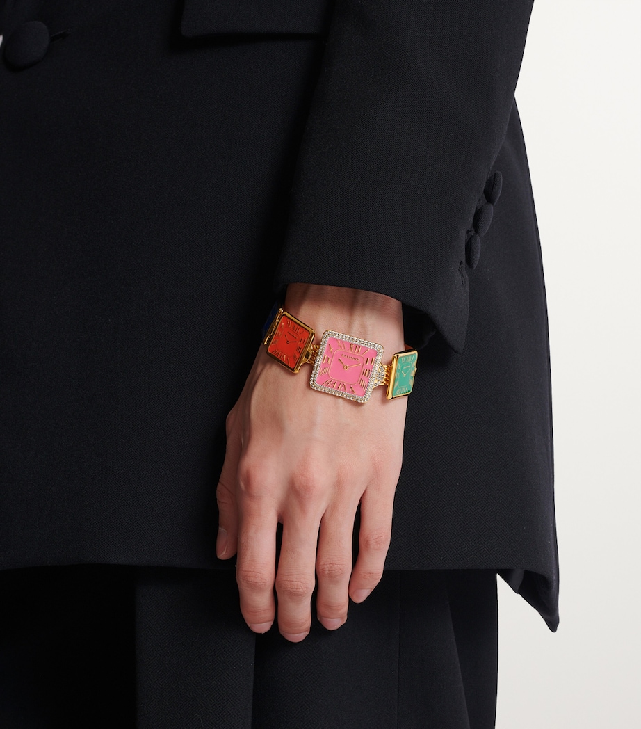 Watch Face Chain Bracelet MULTICOLOR Image 3