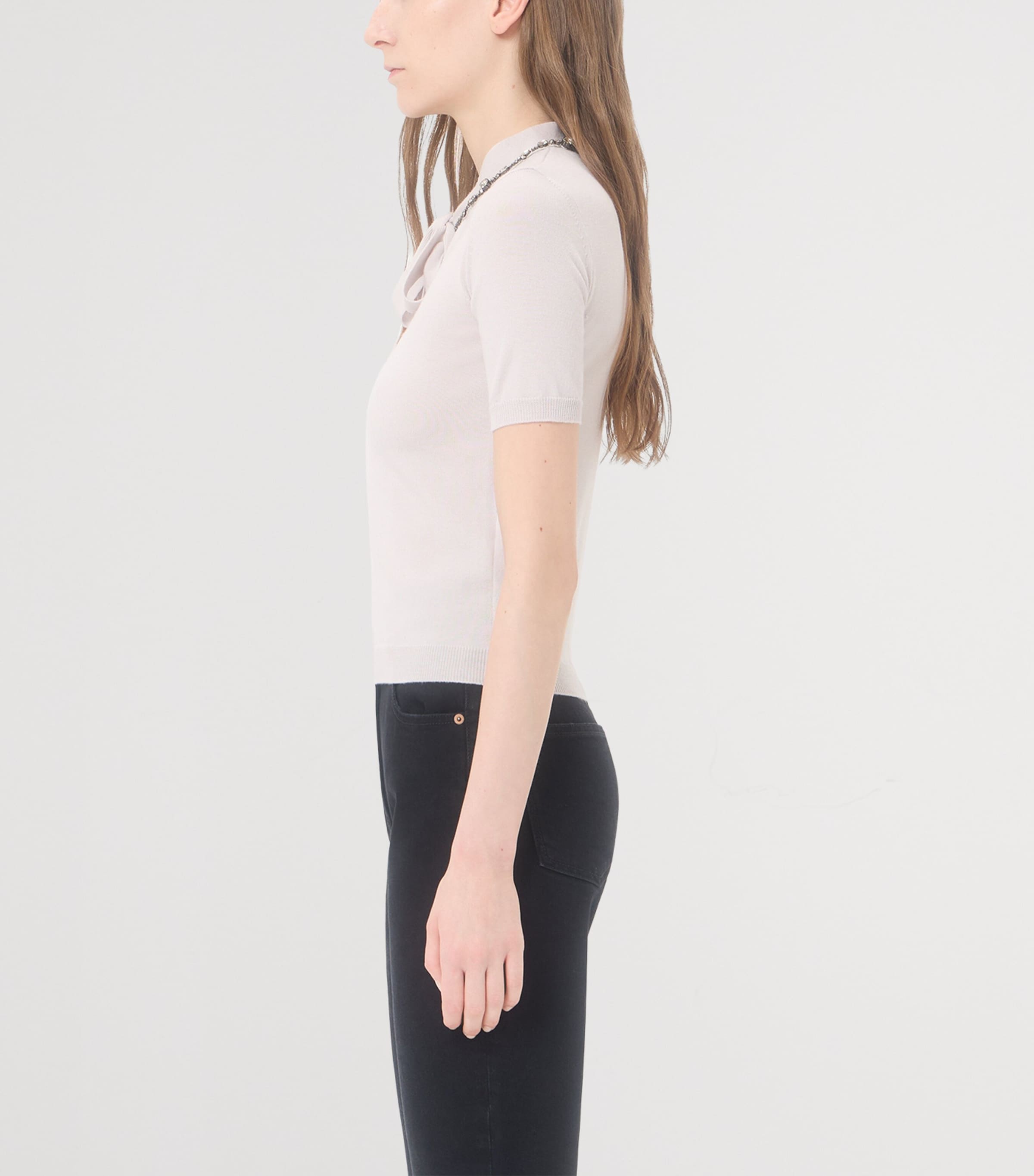 Valentino Womens Virgin Wool Embroidered T-Shirt Sweater Image 4