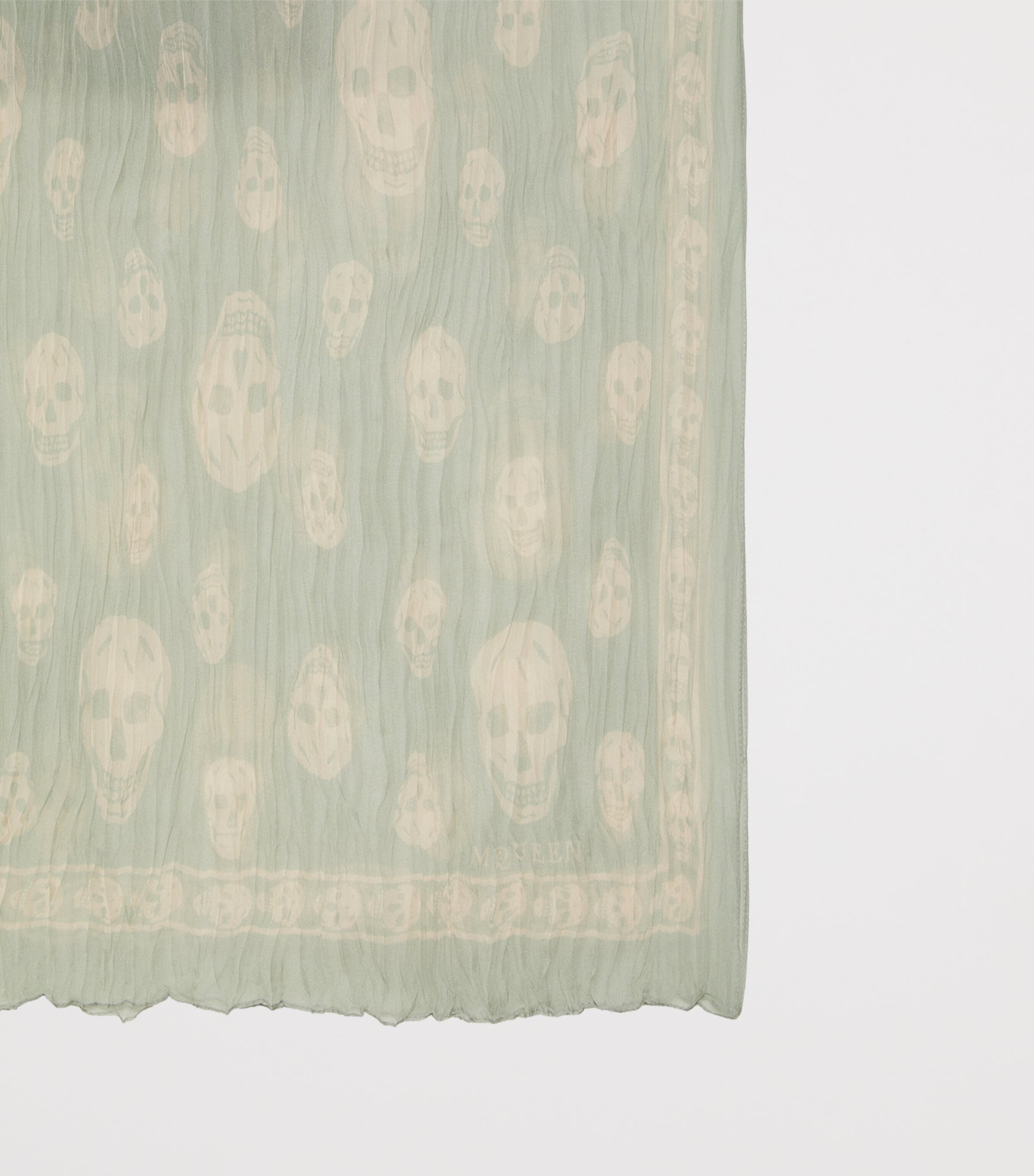 McQueen Silk Pleated Skull Scarf Image 2
