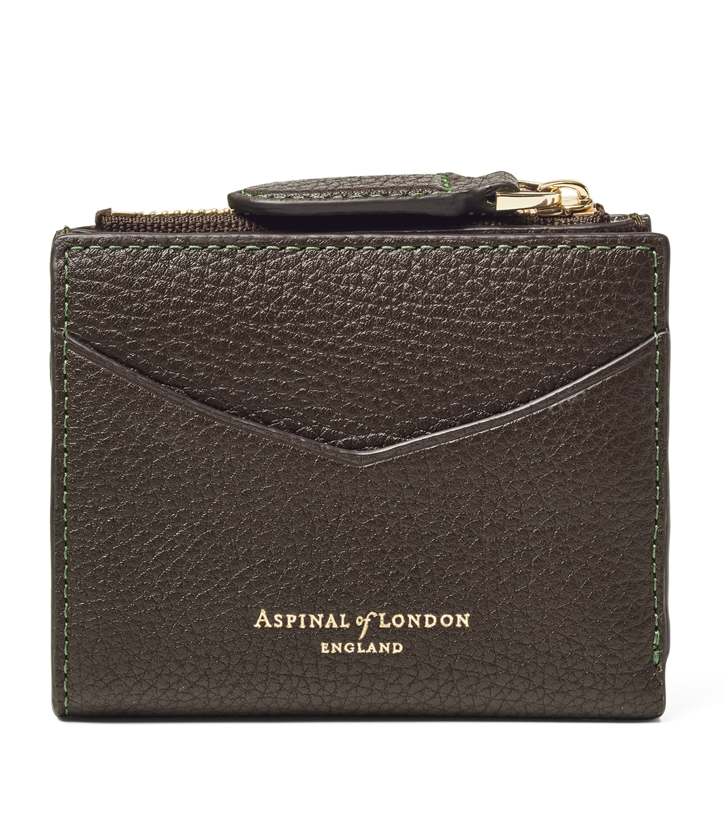 Aspinal Of London Womens Darkbrown Hudson Multi-use Pebbled-leather Card Holder In Brown