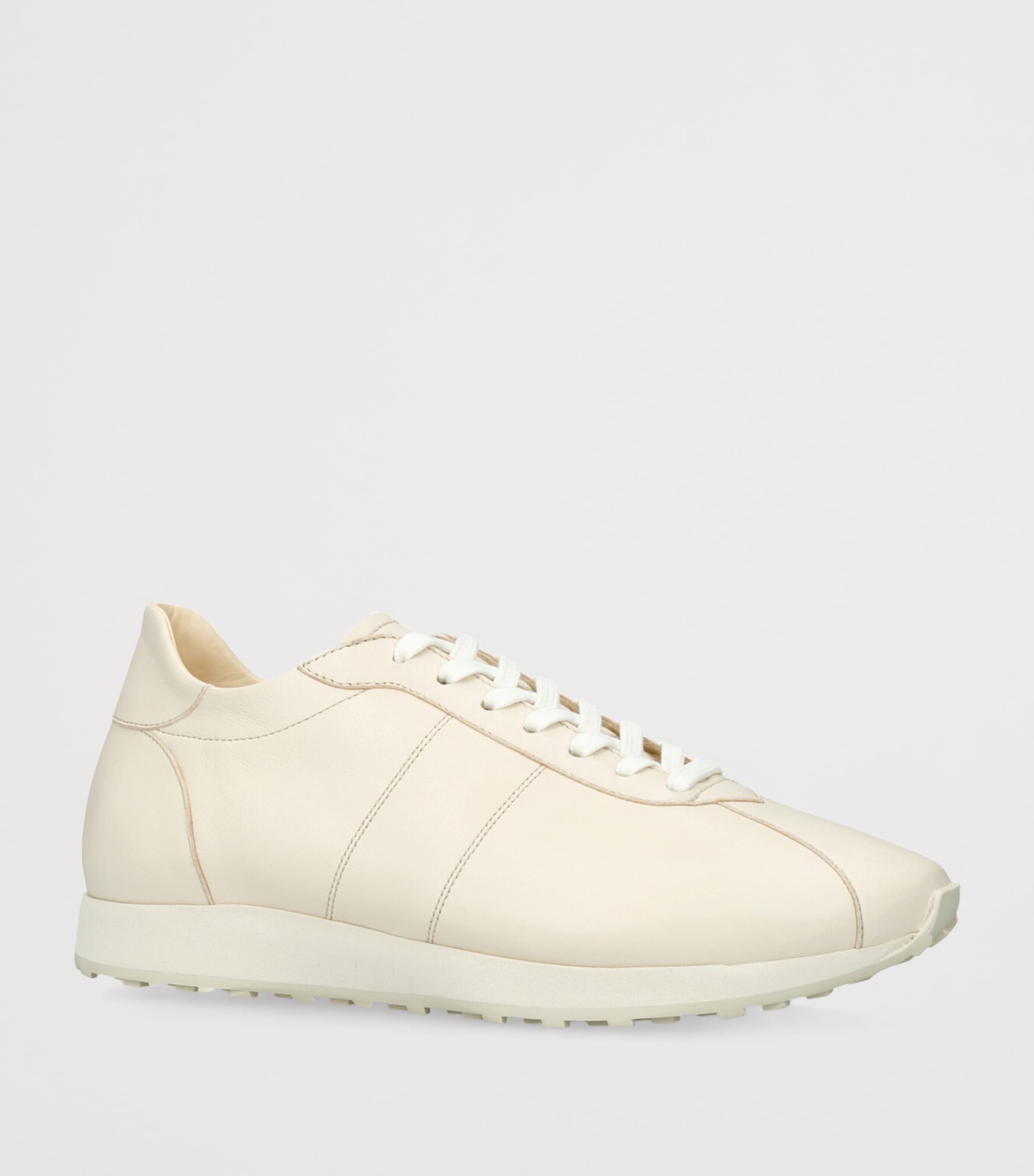 The Row Mica Leather Slip-On Sneakers Cream Image 4