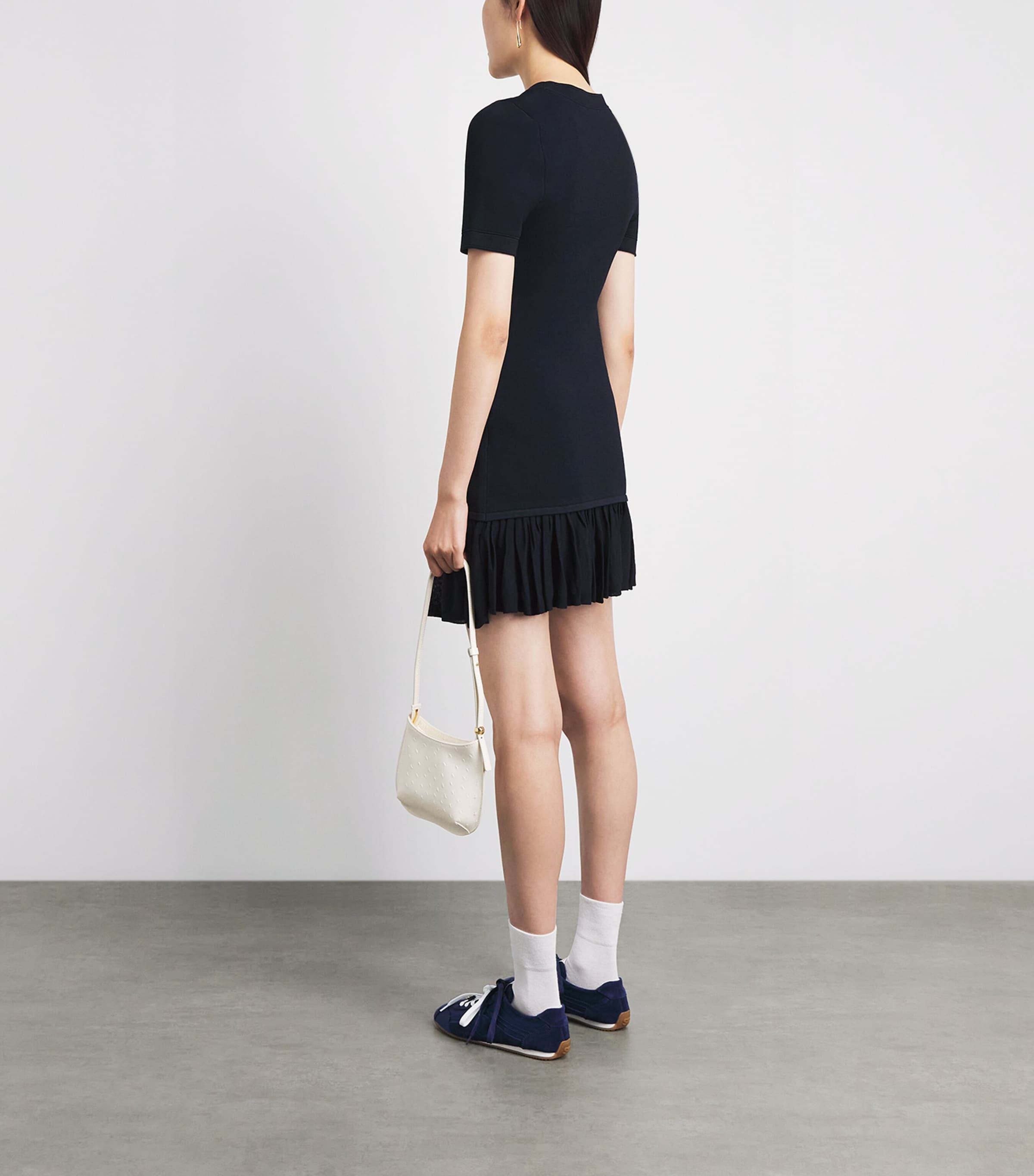 Sandro Paris Womens Ruffled Mini Dress Midnight Blue Image 4