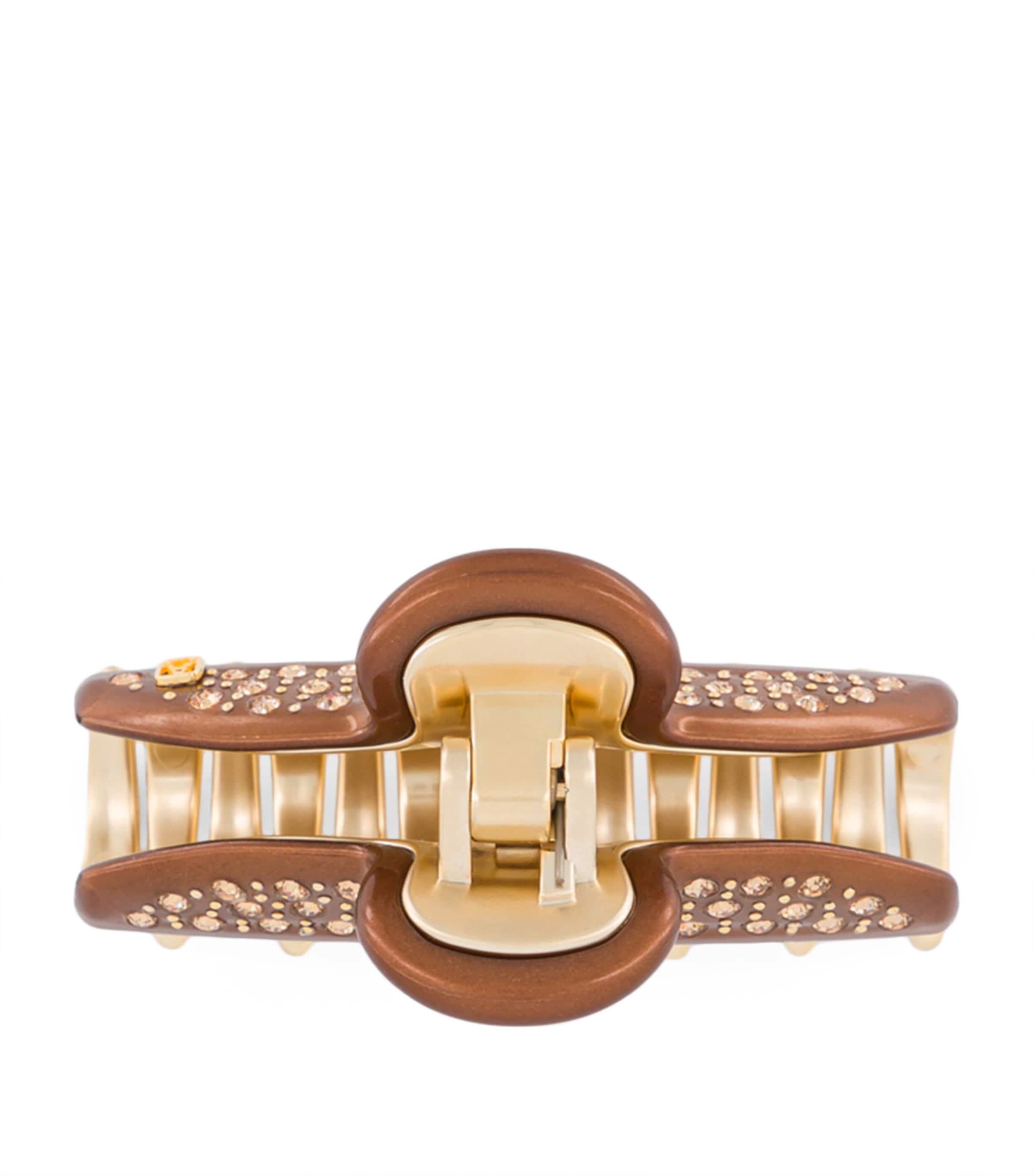 Alexandre de Paris Gold-Plated Claw Hair Clip Pail Brun/or Image 3