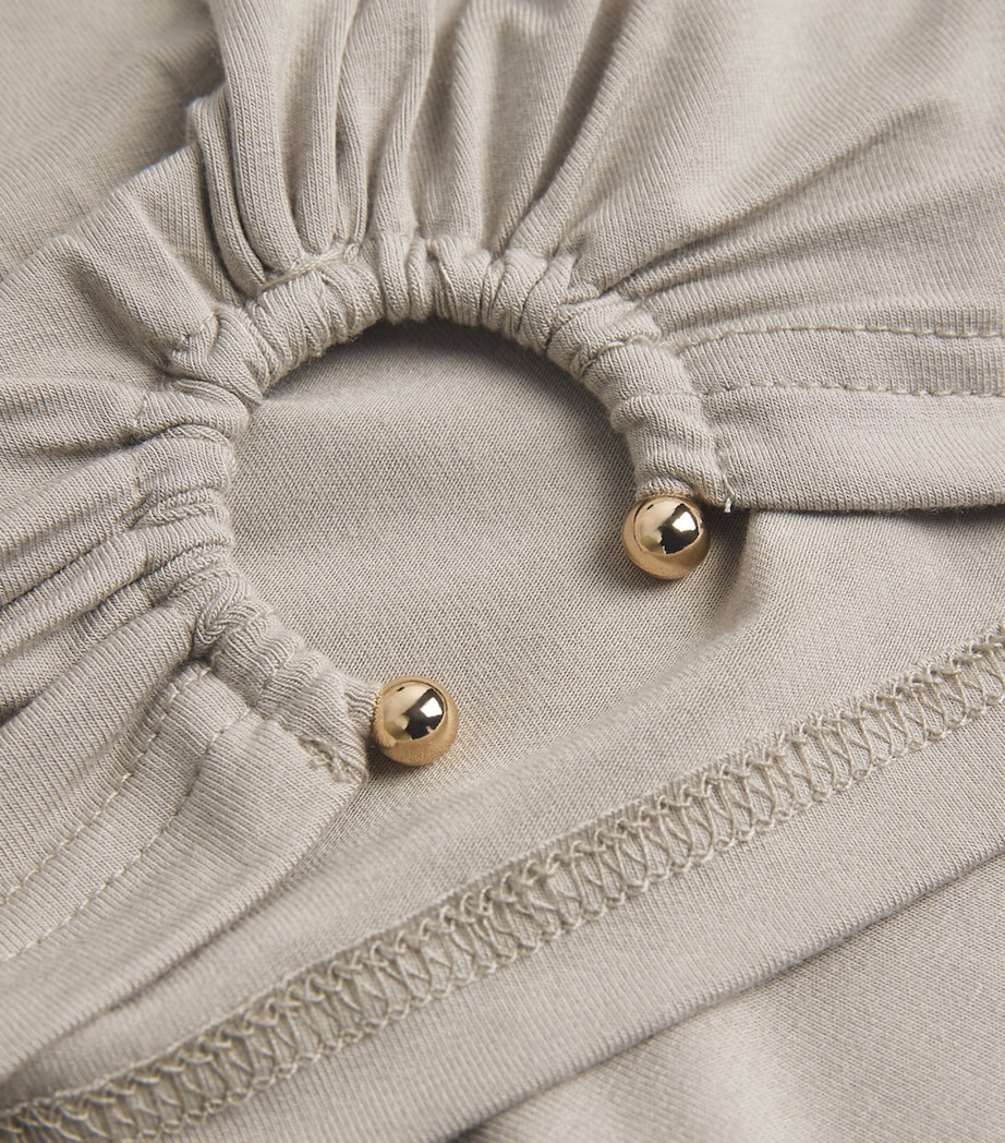 Stretch-Jersey Cut-Out T-Shirt 006MUSHROOM Image 5