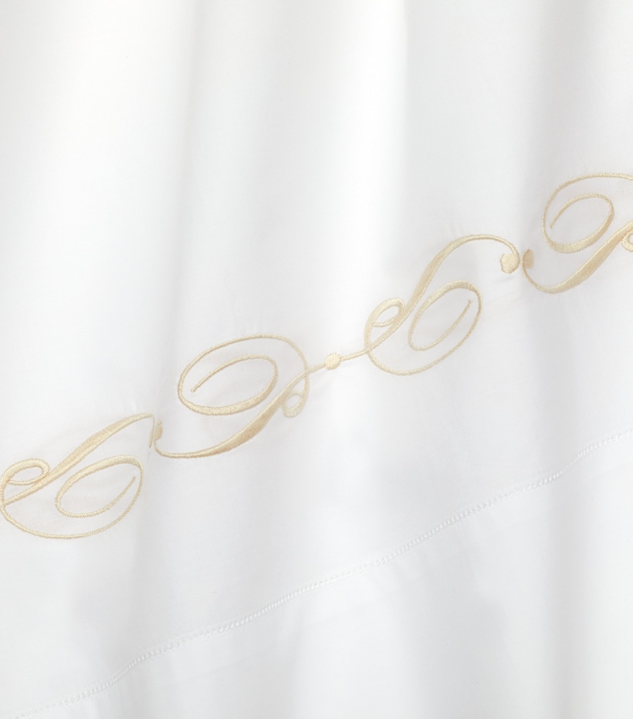 Icona King Flat Sheet (275cm x 275cm) WHITE/BEIGE Image 3