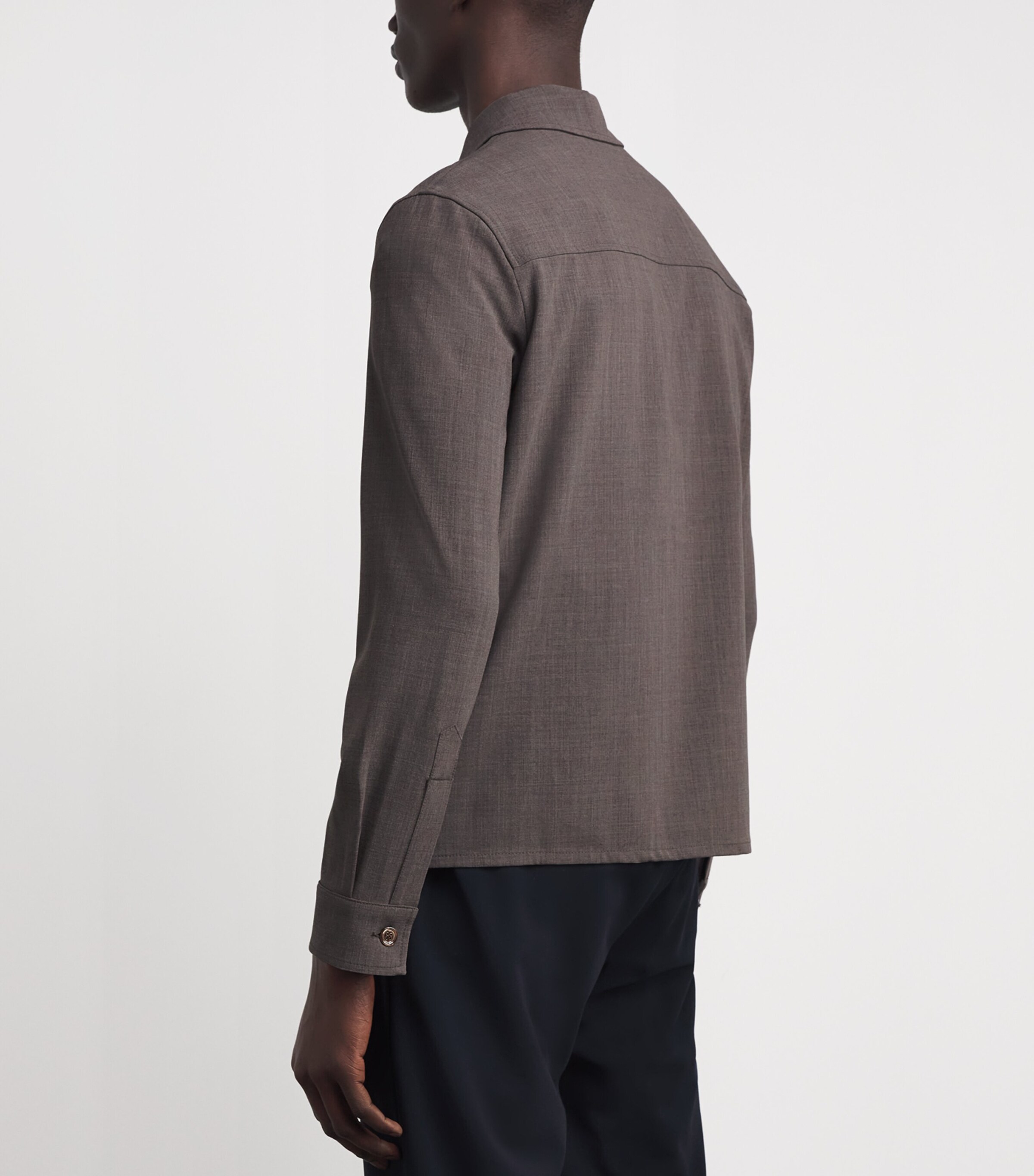 Marco Pescarolo Mens Virgin Wool Technical Jacket Taupe Image 5