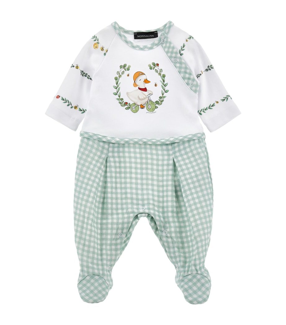 Gingham and Duck Print All-In-One (1-9 Months) BIANCO+MULTICOLOR Image 1