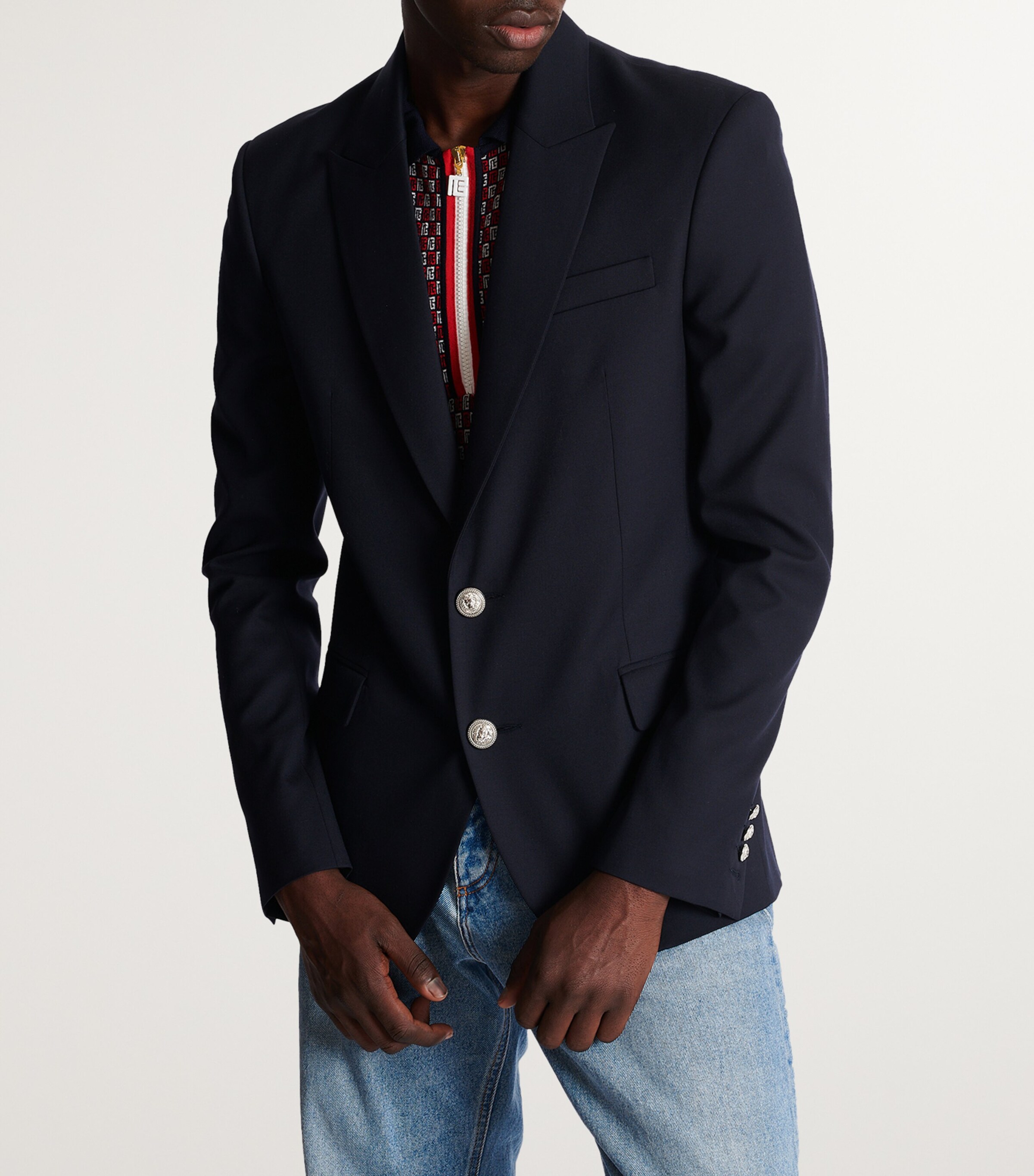 Wool Single-Breasted Blazer 6UB MARINE Image 5