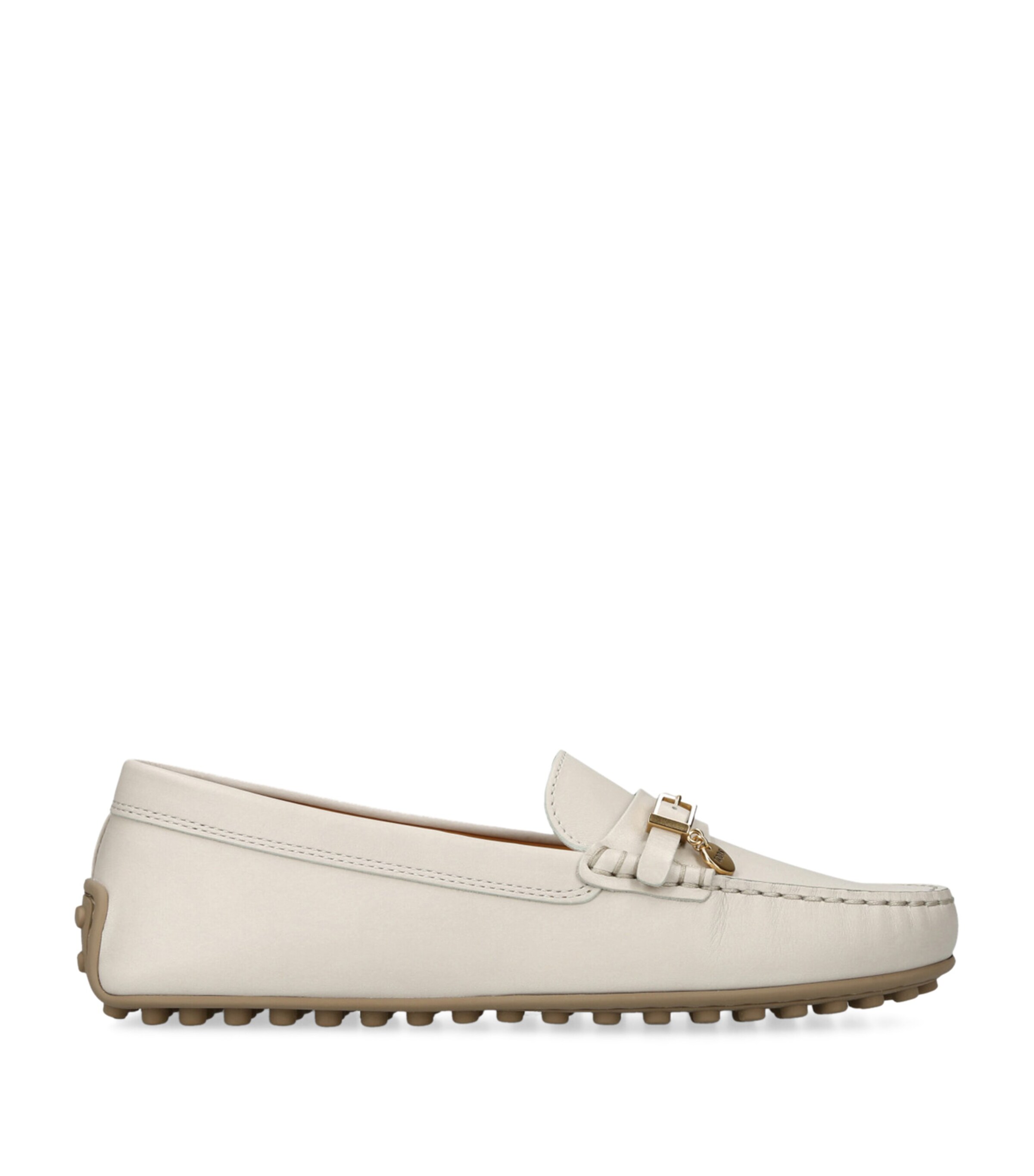 Tod's Leather City Gommino Driving Shoes Cream Image 1