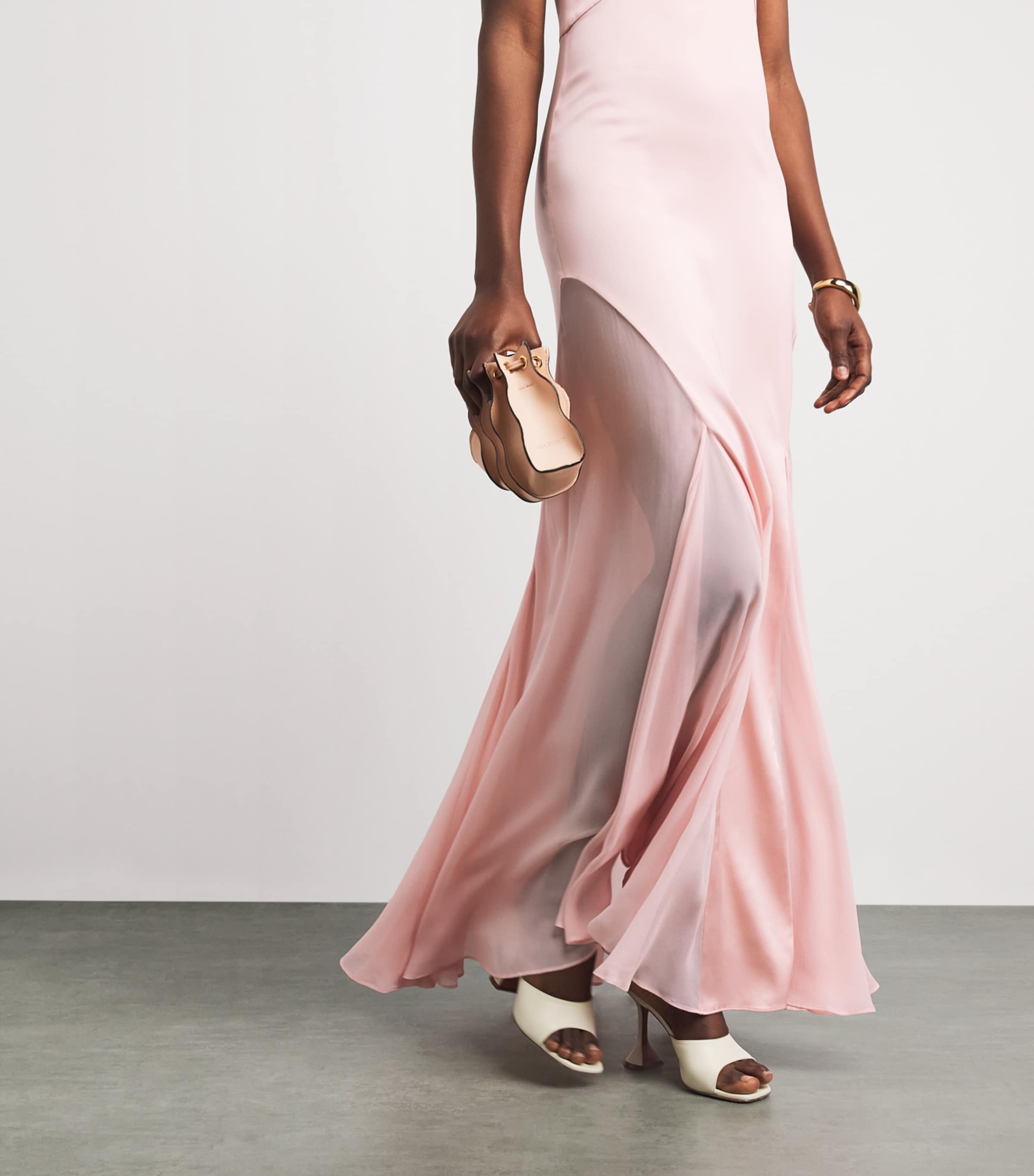 Alice+Olivia Womens Satin Andrina Maxi Dress English Rose Image 3