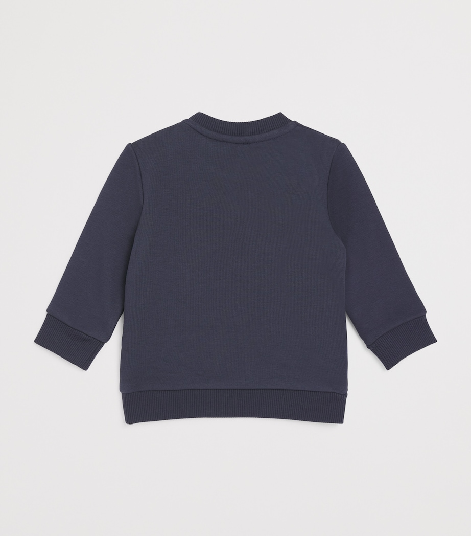 Cotton-Blend Multi-Tone Logo Sweatshirt (6-36 Months) NAVY Image 2