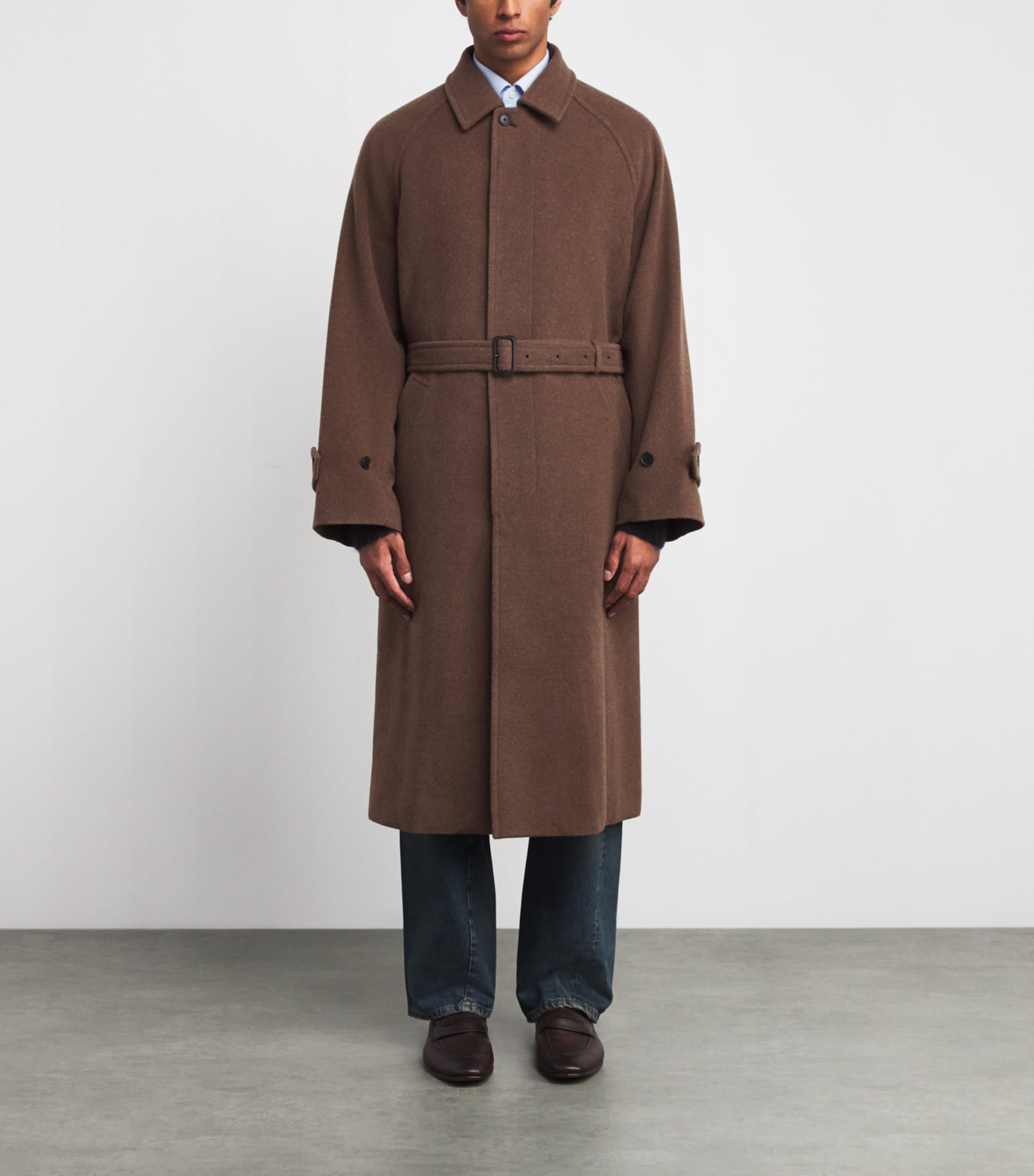 Auralee Brown Wool Mosser Soutien Collar Overcoat | Harrods US