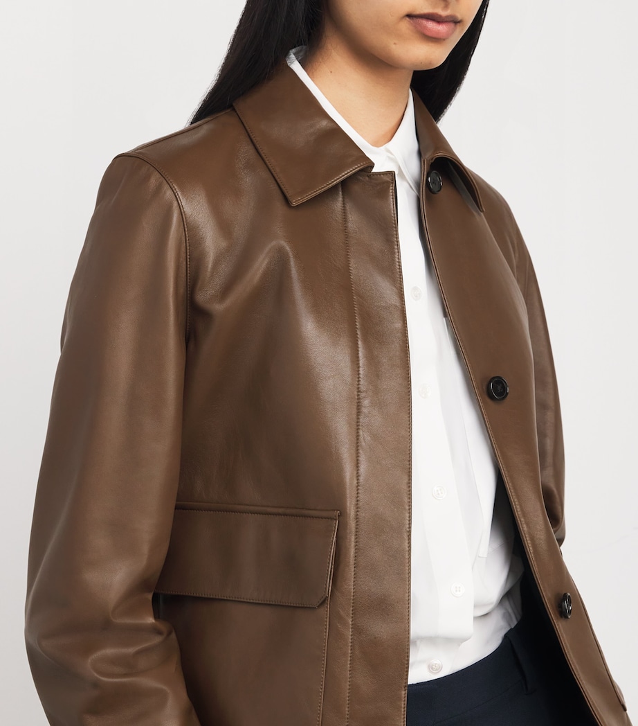 Leather Boxy Jacket QRE CLOVE Image 6