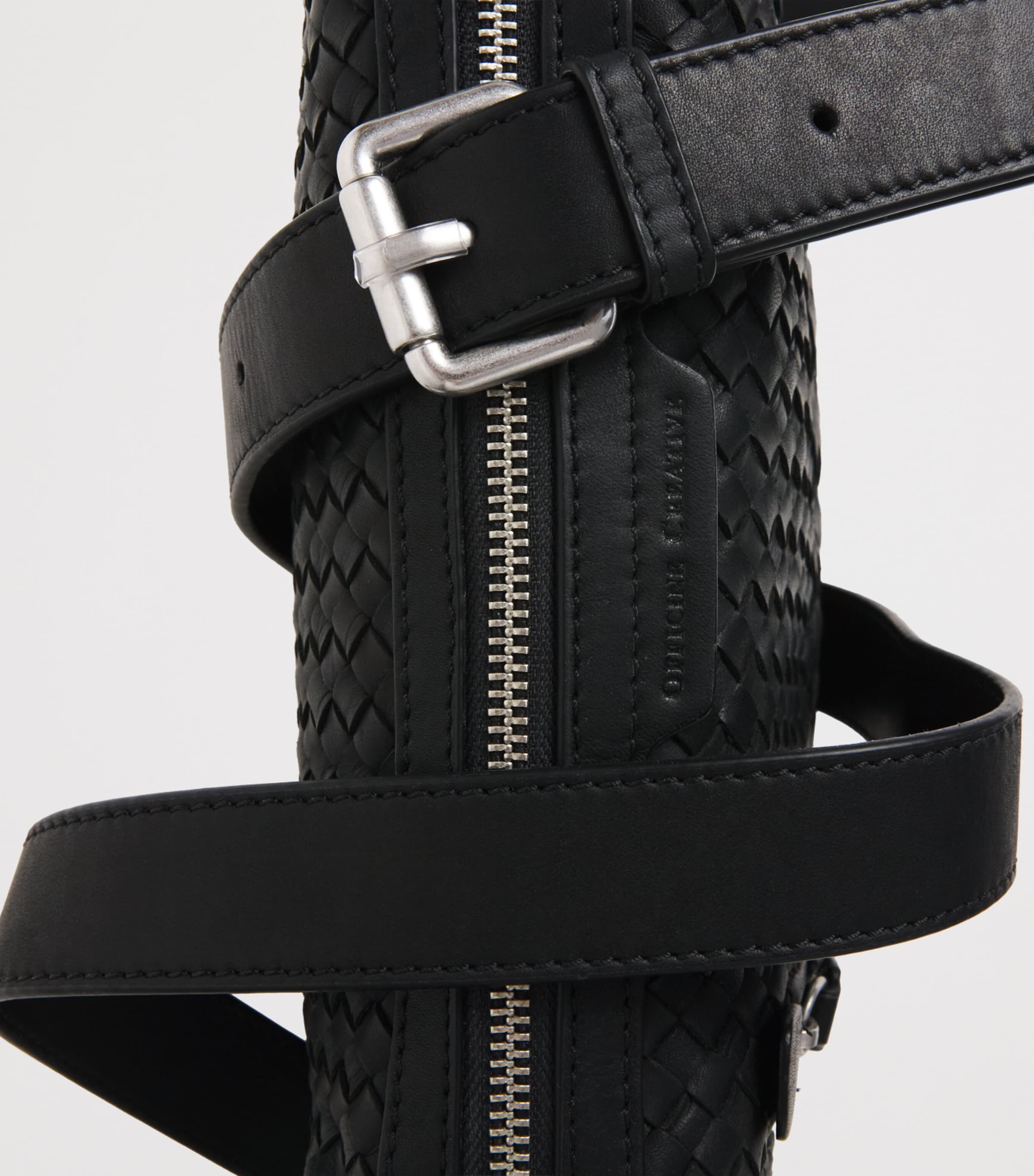 Officine Creative Leather Woven Armor Pouch Nero Image 7