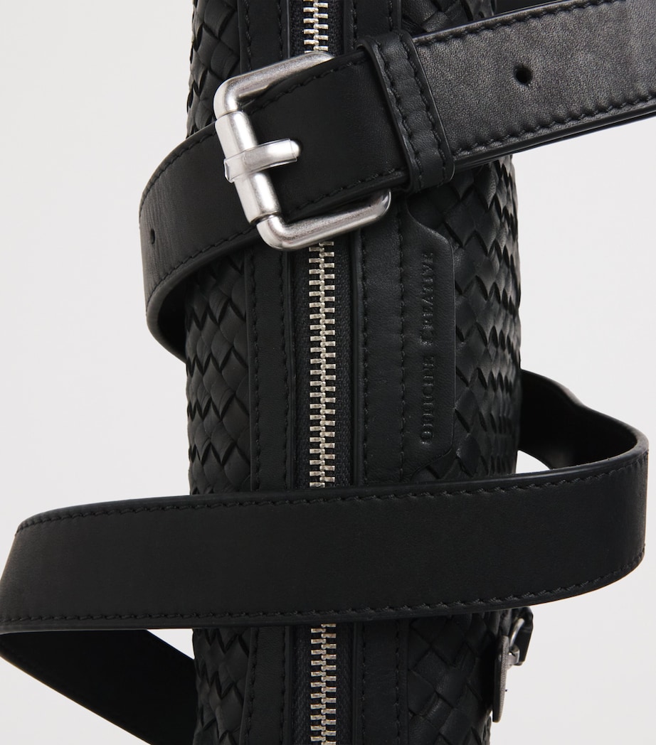 Officine Creative Leather Woven Armor Pouch Nero Image 7