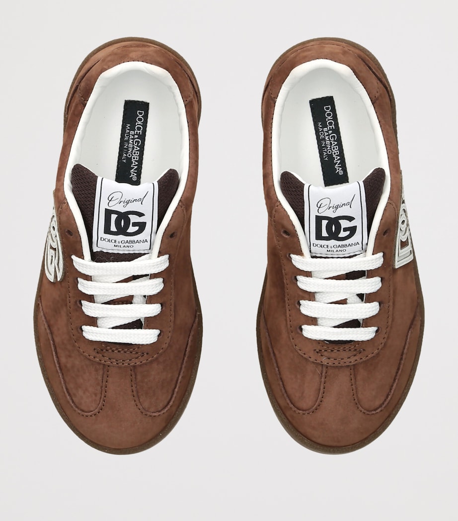 Dolce&Gabbana Kids Suede DG Sneakers Brown Image 3