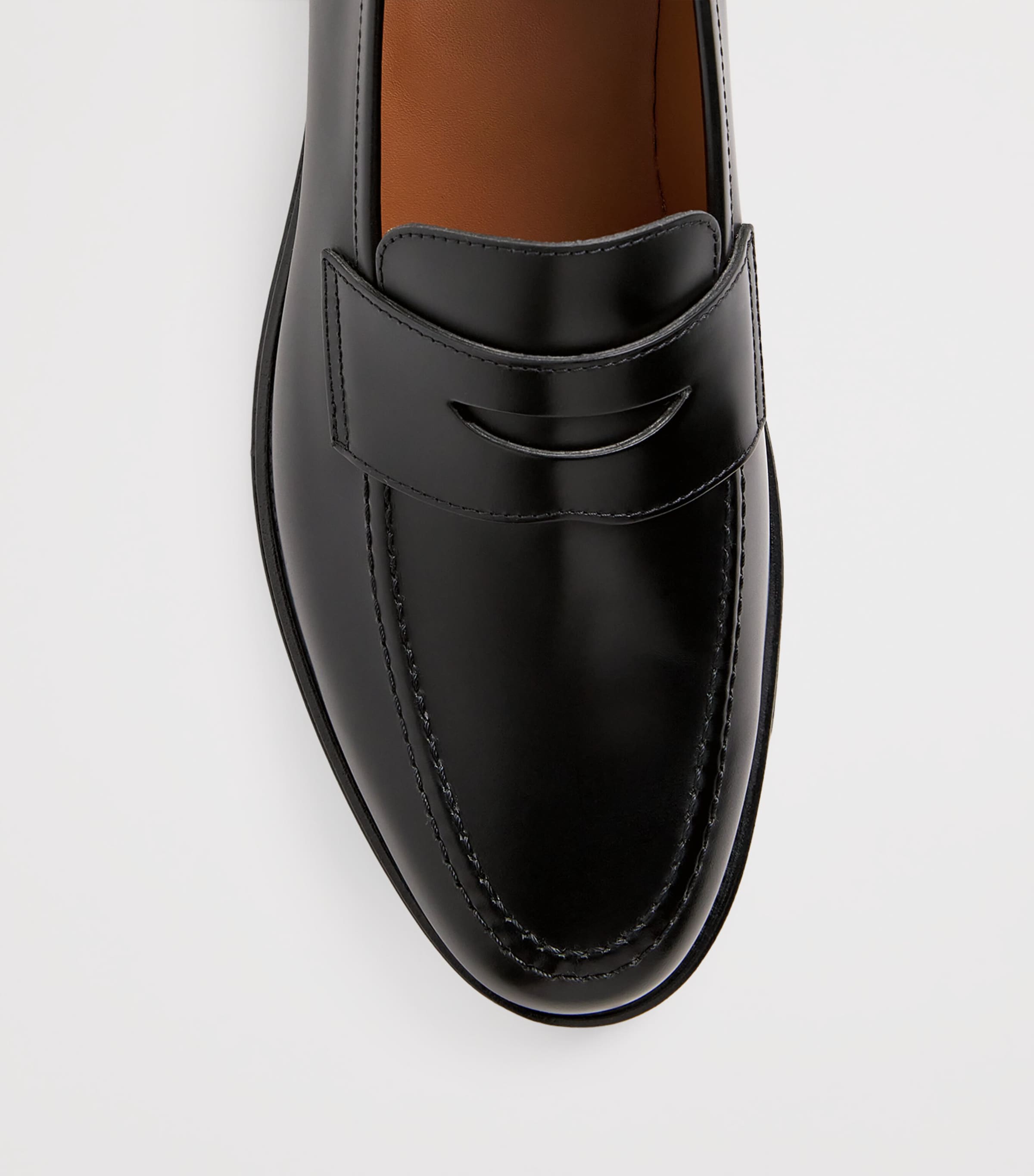 Leather Maestra Penny Loafers BLACK Image 2