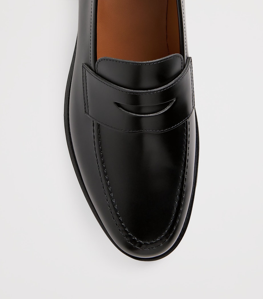 Leather Maestra Penny Loafers BLACK Image 2