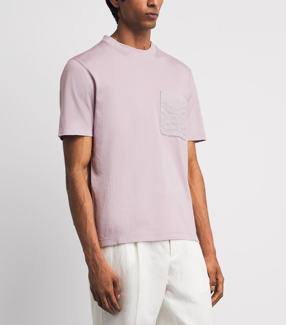 Canali Mens Cotton Embroidered T-Shirt Image 4