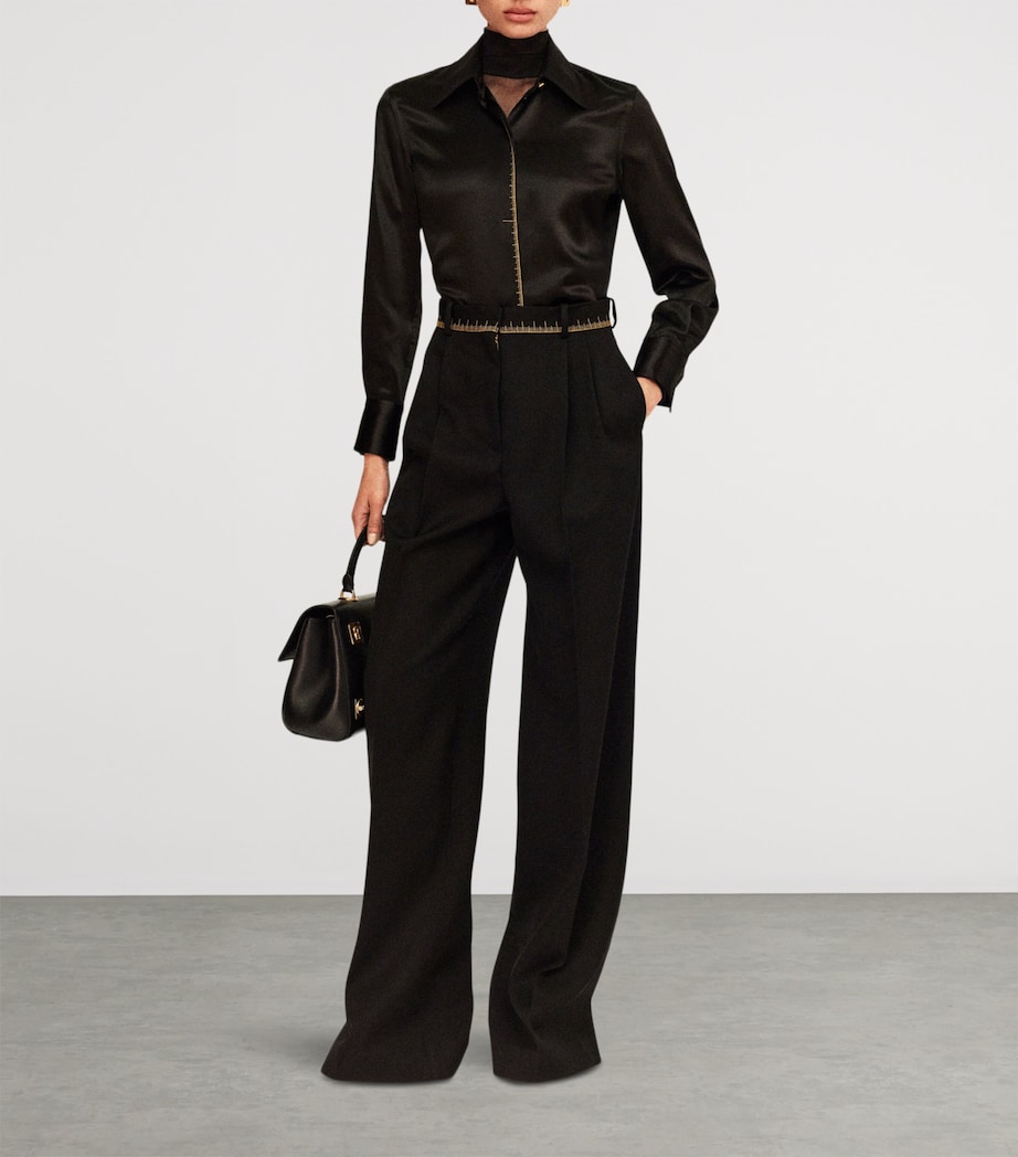 Silk Measuring Tape Shirt 999BLACK Image 3