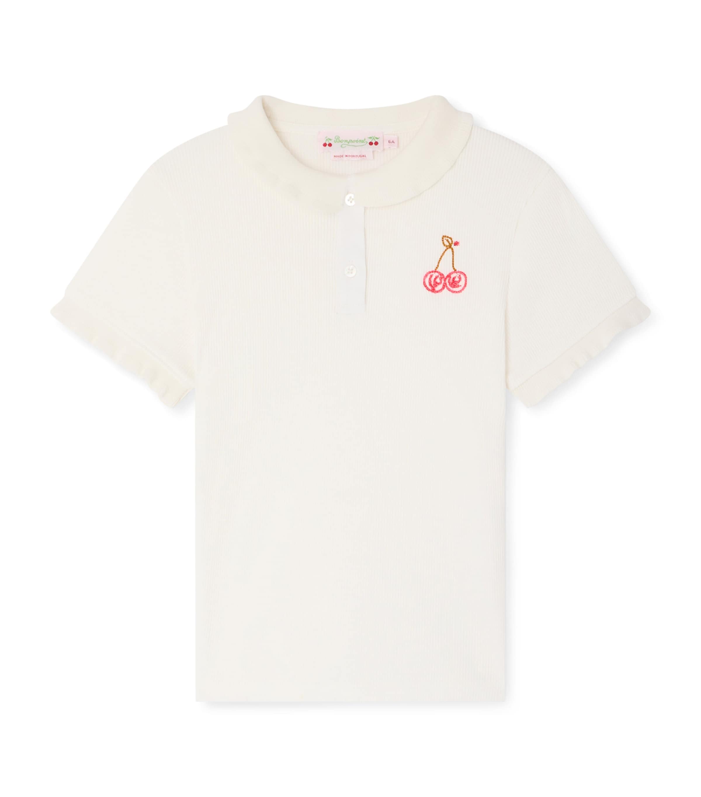 Bonpoint Cotton Gina Polo Shirt (10-14 Years) Upb Blanc Lait Image 1