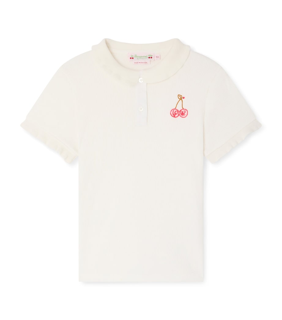 Bonpoint Cotton Gina Polo Shirt (10-14 Years) Upb Blanc Lait Image 1