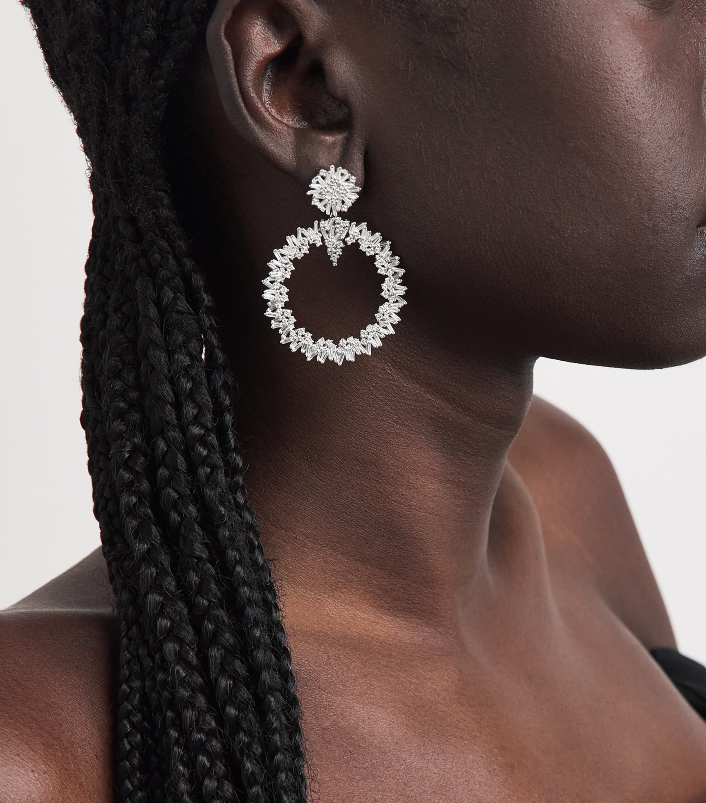 Suzanne Kalan White Gold and Diamond Classic Drop Earrings Wg/wd Image 2