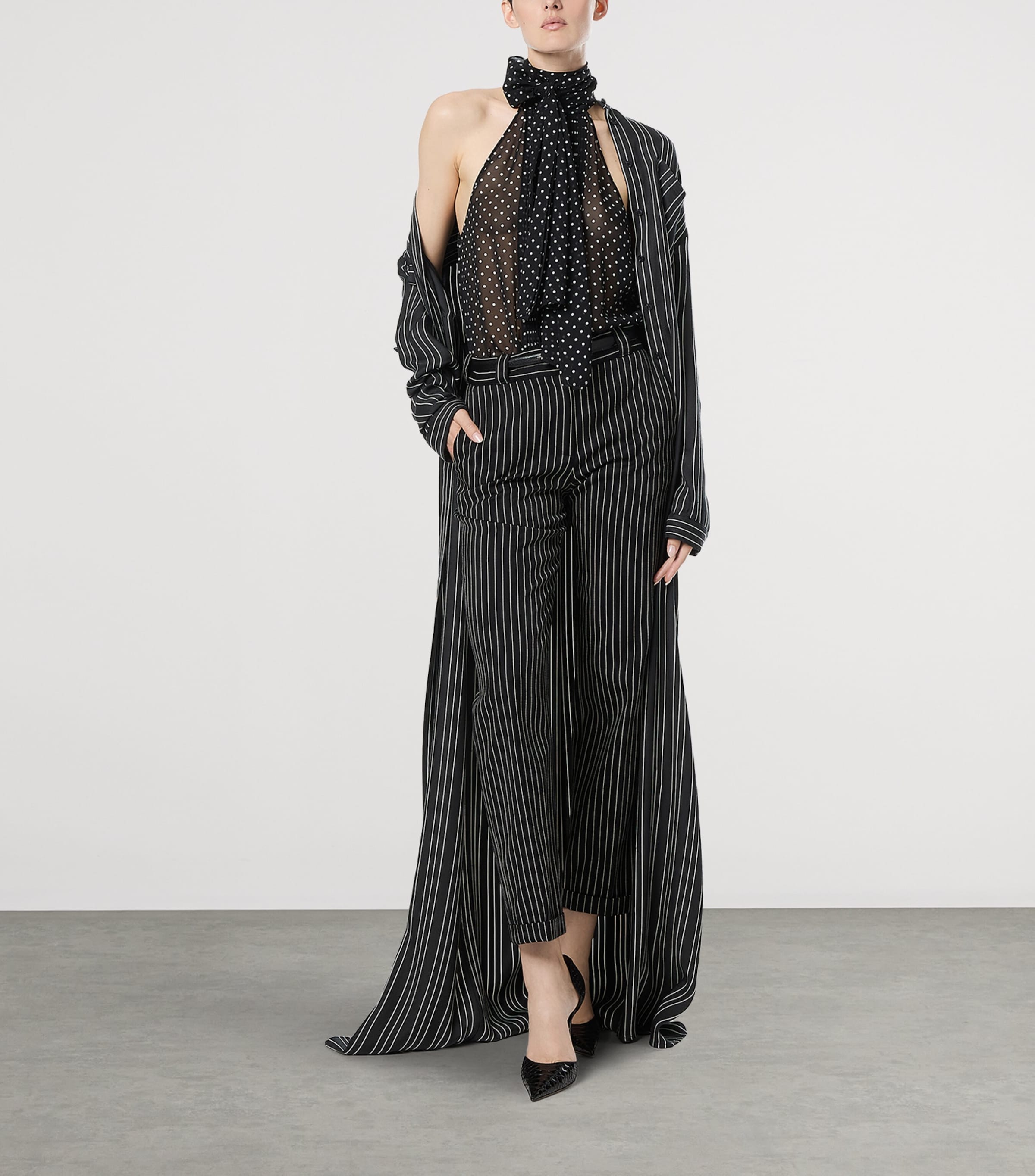 TOM FORD Womens Silk Stripe Maxi Shirt Dress Nwa Image 2