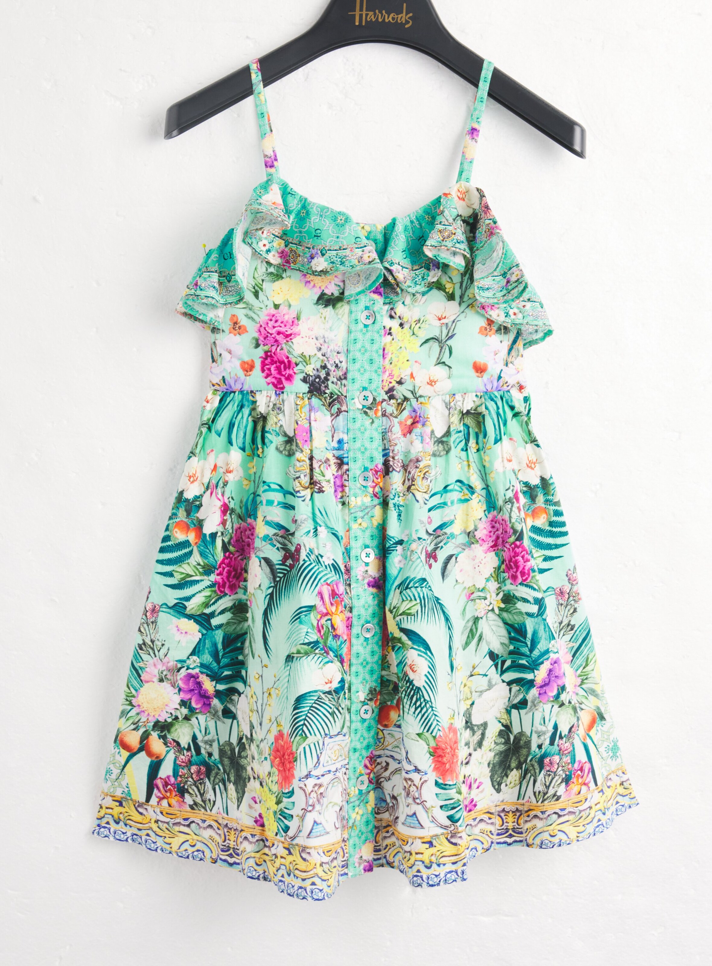 Shop Camilla Cotton Floral Dress In Blue