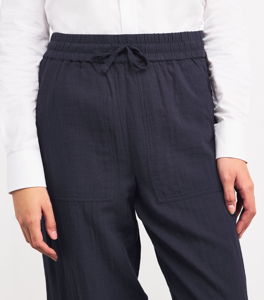 Cotton Drawstring Trousers NAVY Image 6