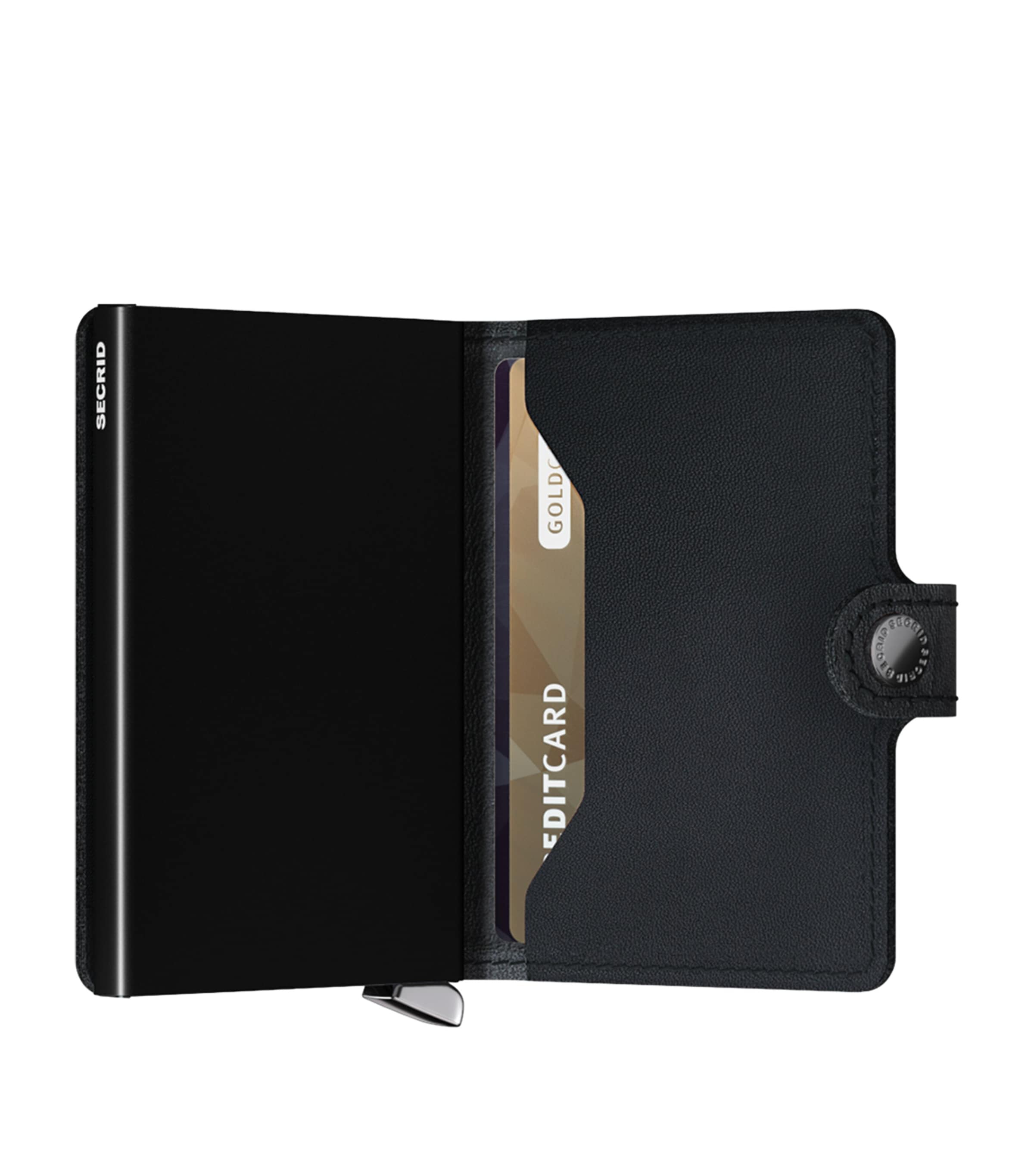 Leather Emboss Lines Miniwallet BLACK Image 3