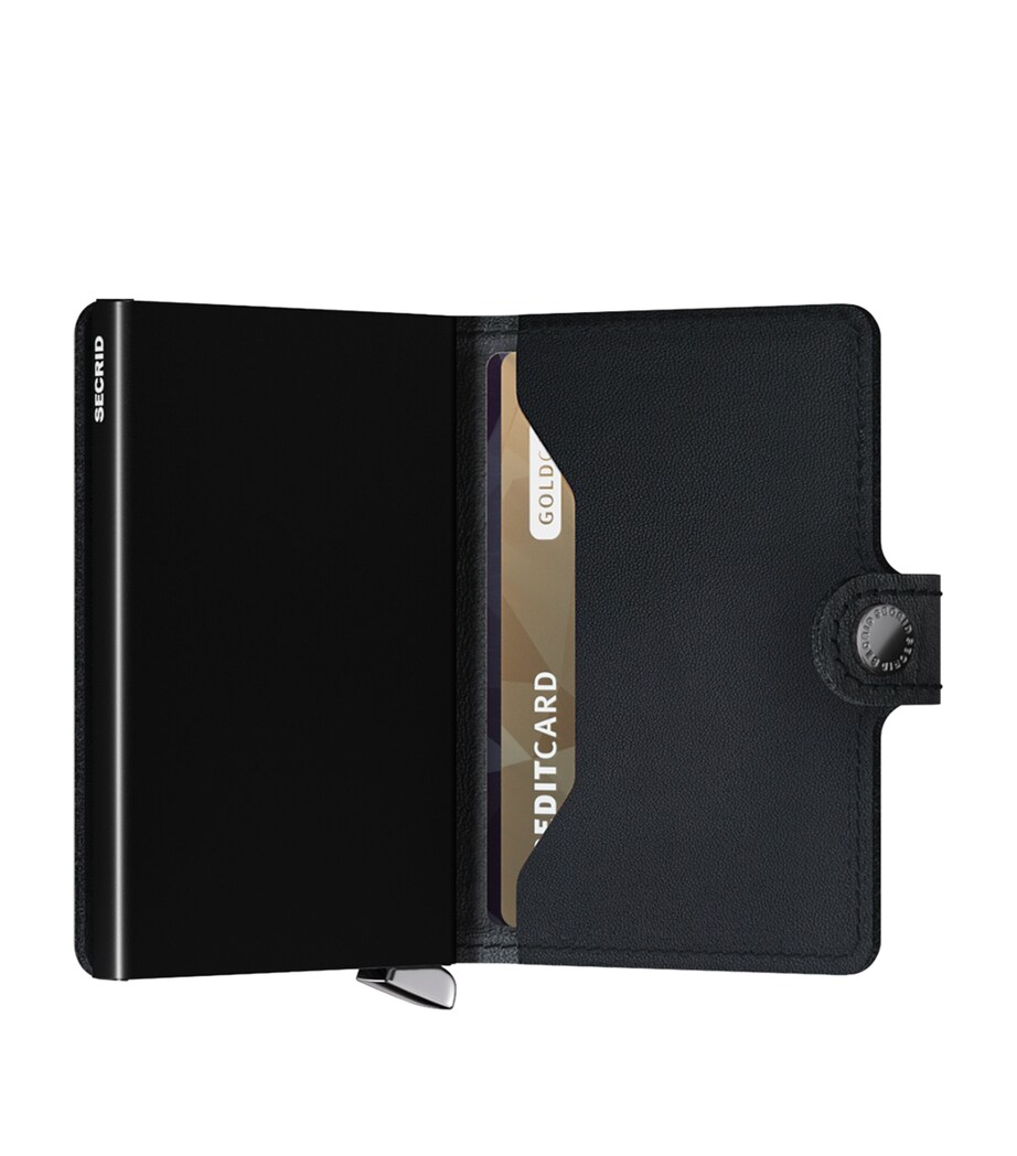 Leather Emboss Lines Miniwallet BLACK Image 3