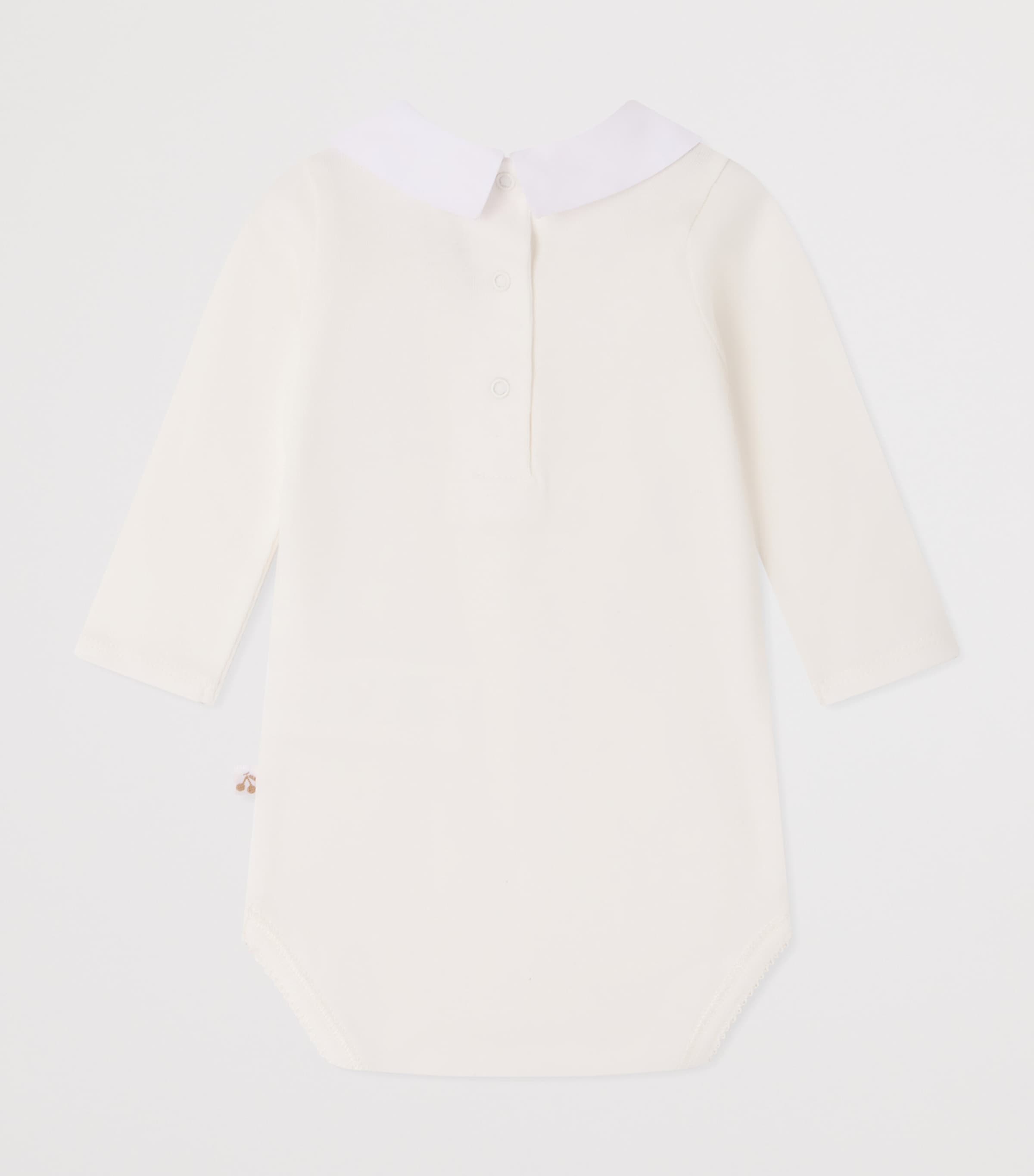 Bonpoint Cotton Collared Bodysuit (3-18 Months) Blanc Lait Image 2