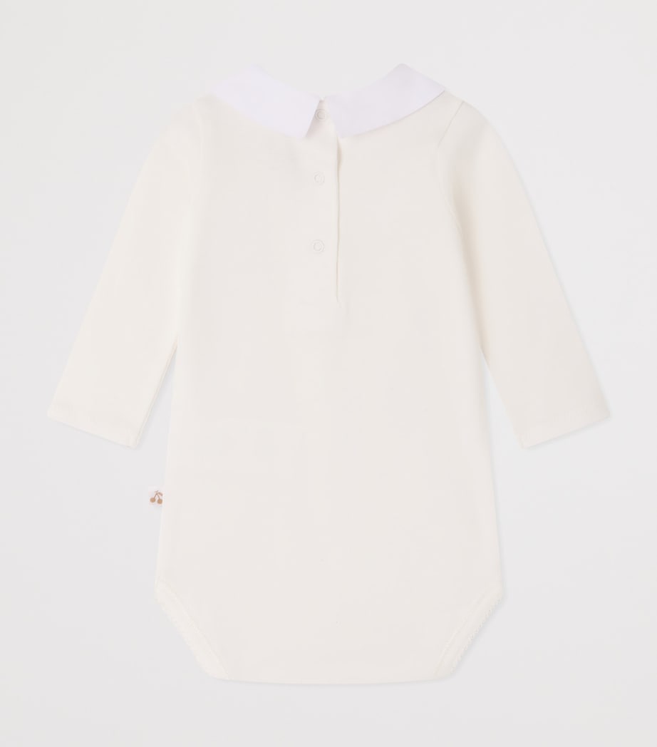 Bonpoint Cotton Collared Bodysuit (3-18 Months) Blanc Lait Image 2
